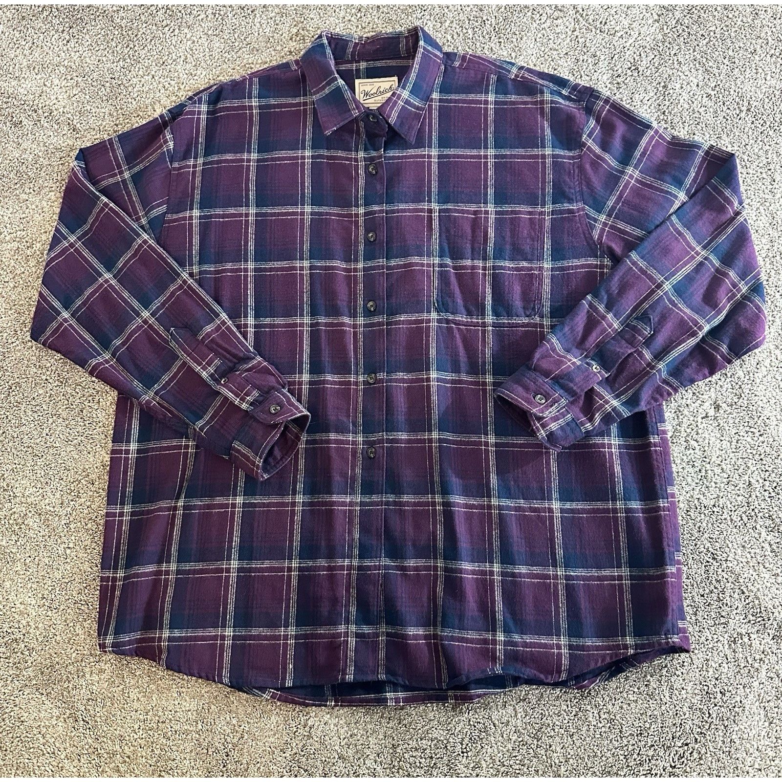 Woolrich Woolen Mills Woolrich Womens XL Flannel Shirt Purple Plaid Size XL / US 12-14 / IT 48-50 - 1 Thumbnail