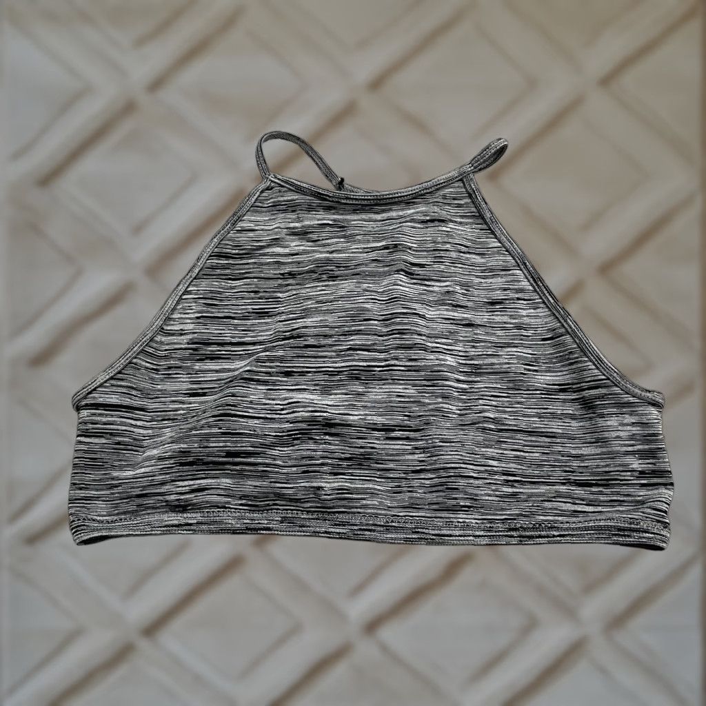 Vintage Live Love Dream Aeropostale Tank Womens Large Gray Active Crop Halter Top Gym Size L / US 10 / IT 46 - 1 Thumbnail