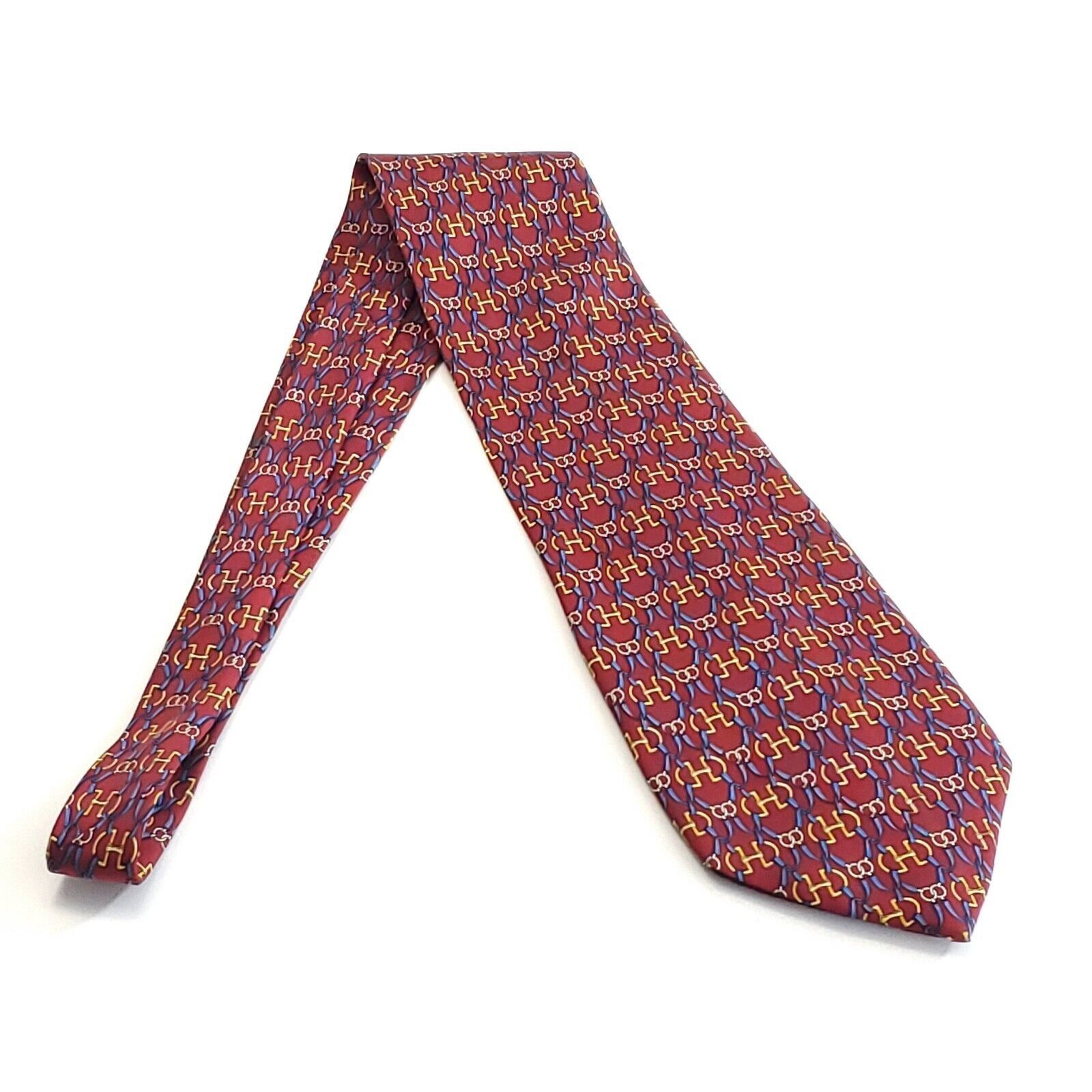 Paolo Gucci Paolo Gucci Silk Tie Red Chains Print Wide Size ONE SIZE - 6 Thumbnail