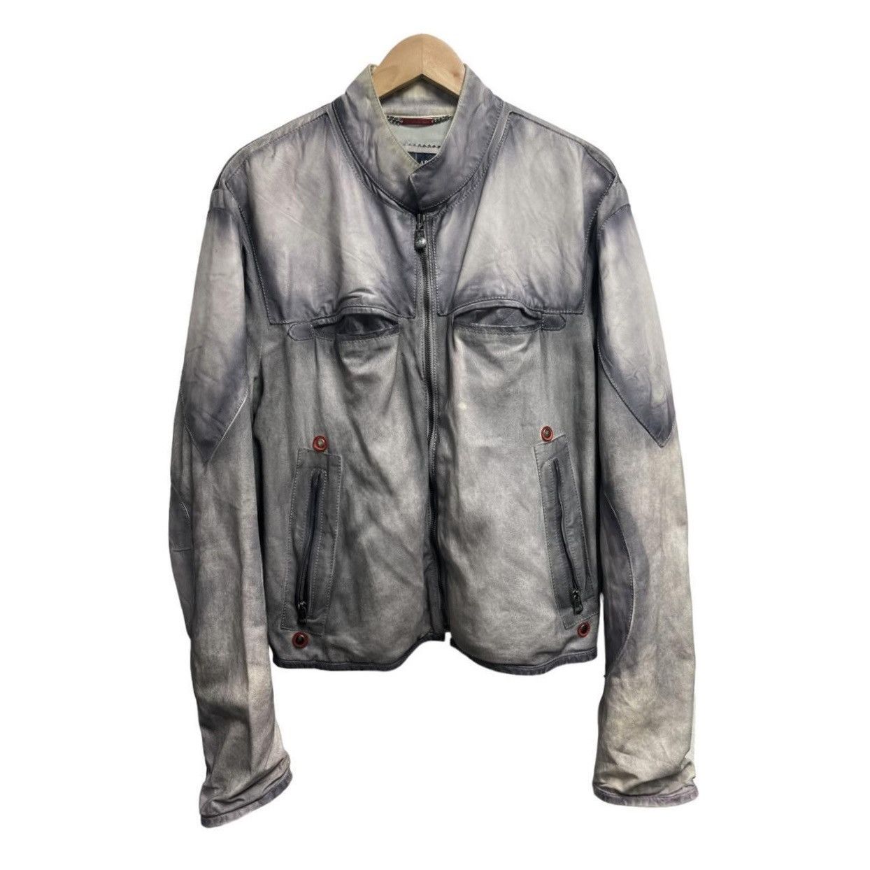 Giorgio Armani Giorgio Armani bleached leather jacket Size US L / EU 52-54 / 3 - 1 Thumbnail