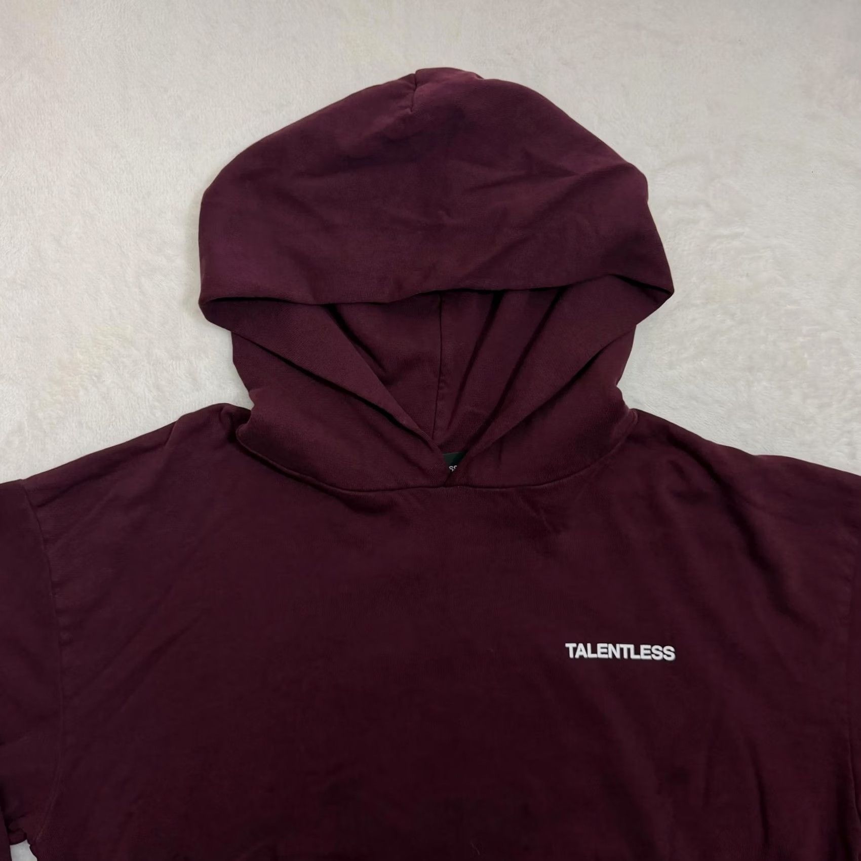 Talentless Talentless Hoodie Mens Large Burgundy Fleece Pullover Logo Pocket Crew Neck Winter Size US L / EU 52-54 / 3 - 2 Thumbnail