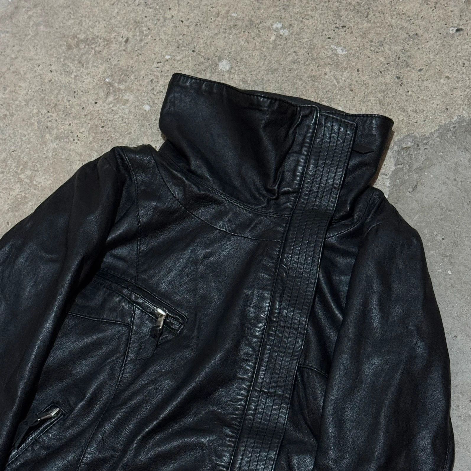 Other Rick owens style high neck leather jacket Size S / US 4 / IT 40 - 2 Thumbnail