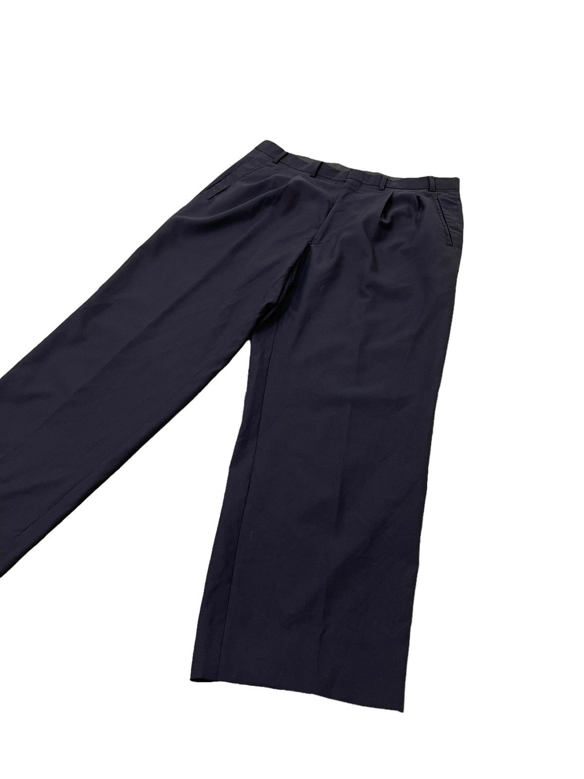 Japanese Brand Wide Baggy 90s Definity Durban Wool Trouser 7🟦2 Size US 34 / EU 50 - 3 Thumbnail