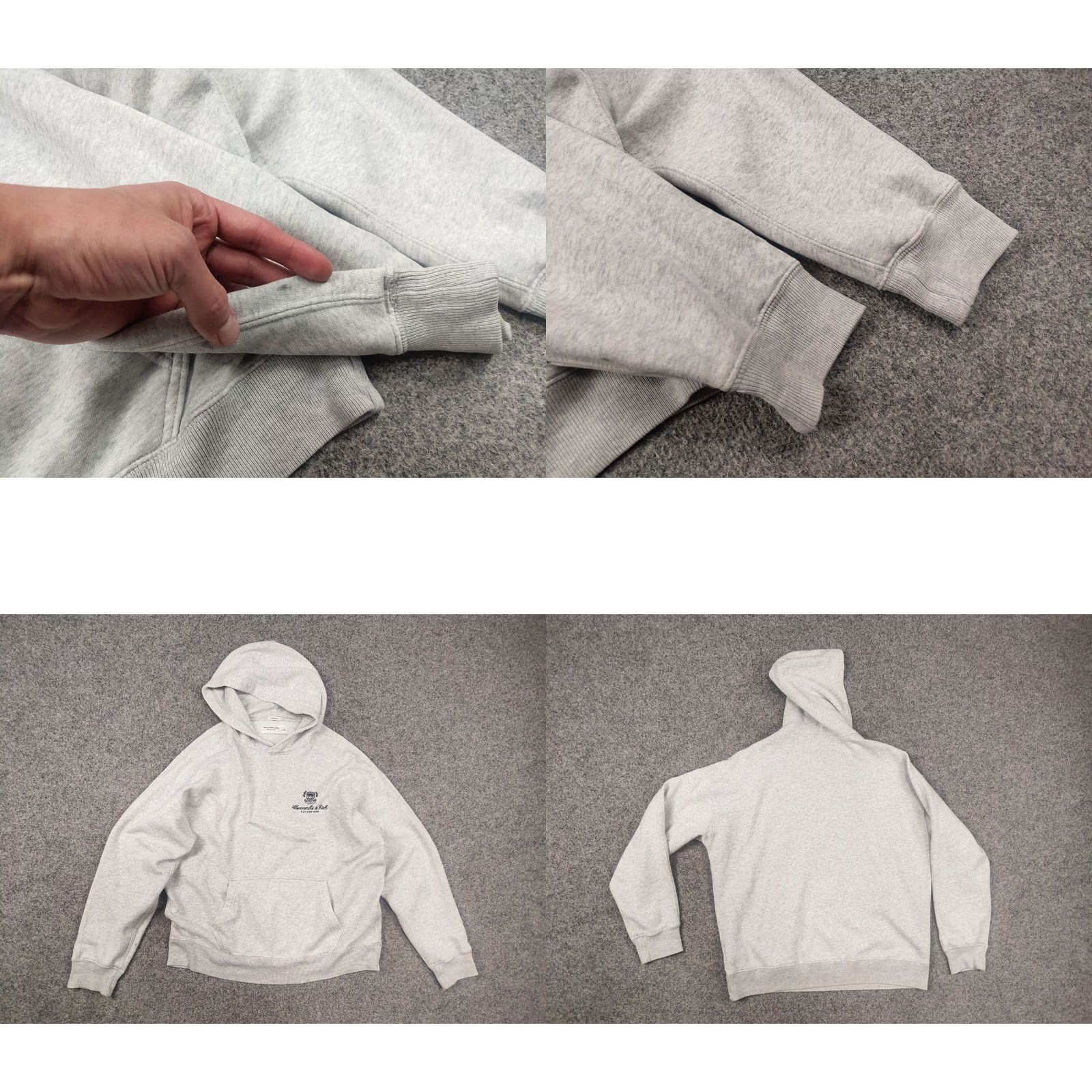 Abercrombie & Fitch Abercrombie & Fitch Logo Hoodie Gray Logo oversized soft fleece Vintage Style 90s Mens S Adult Small Size US S / EU 44-46 / 1 - 8 Thumbnail