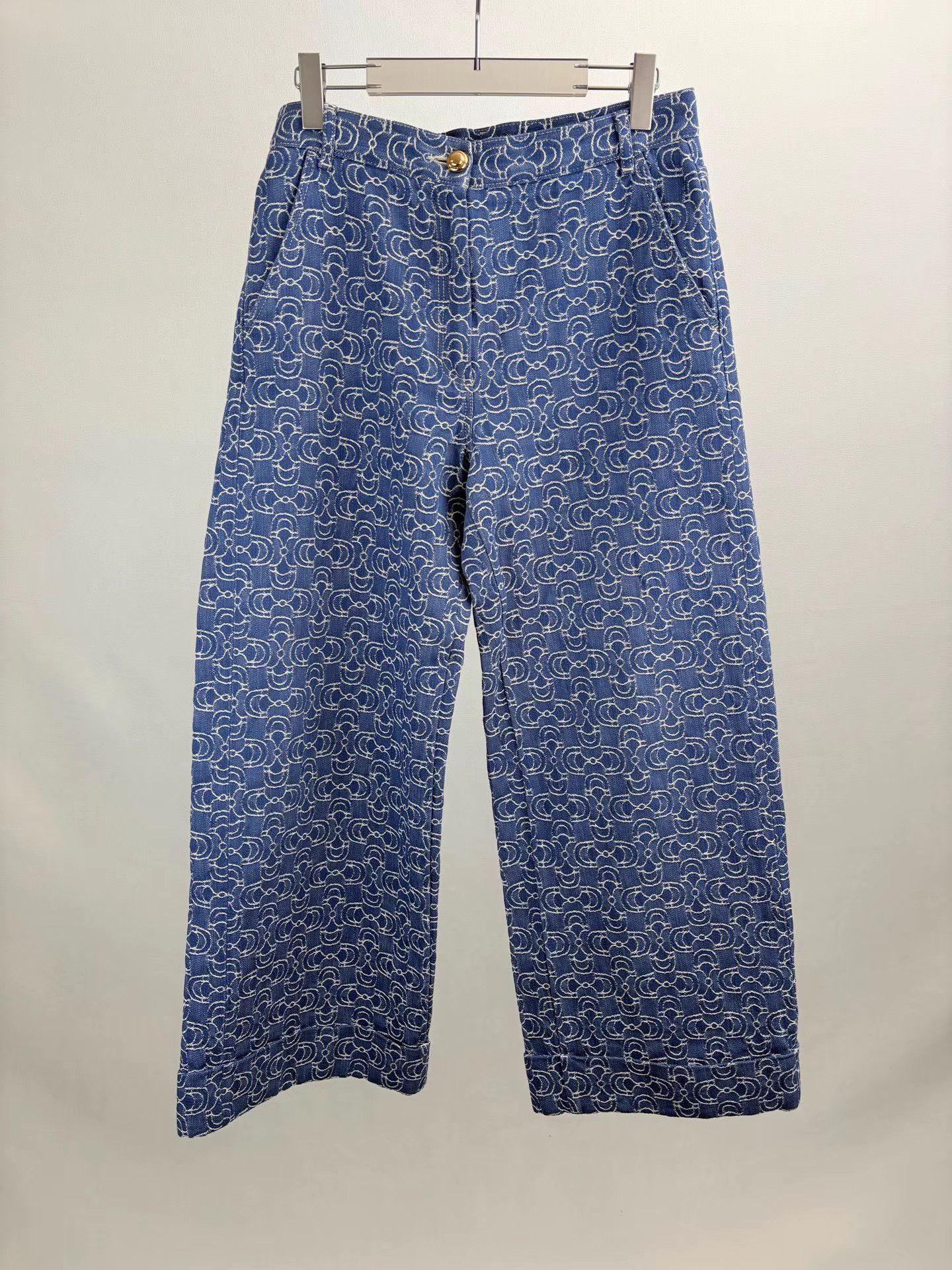 Gucci GUCCI Washed Blue All-Over Logo Jeans Size US 29 - 1 Thumbnail