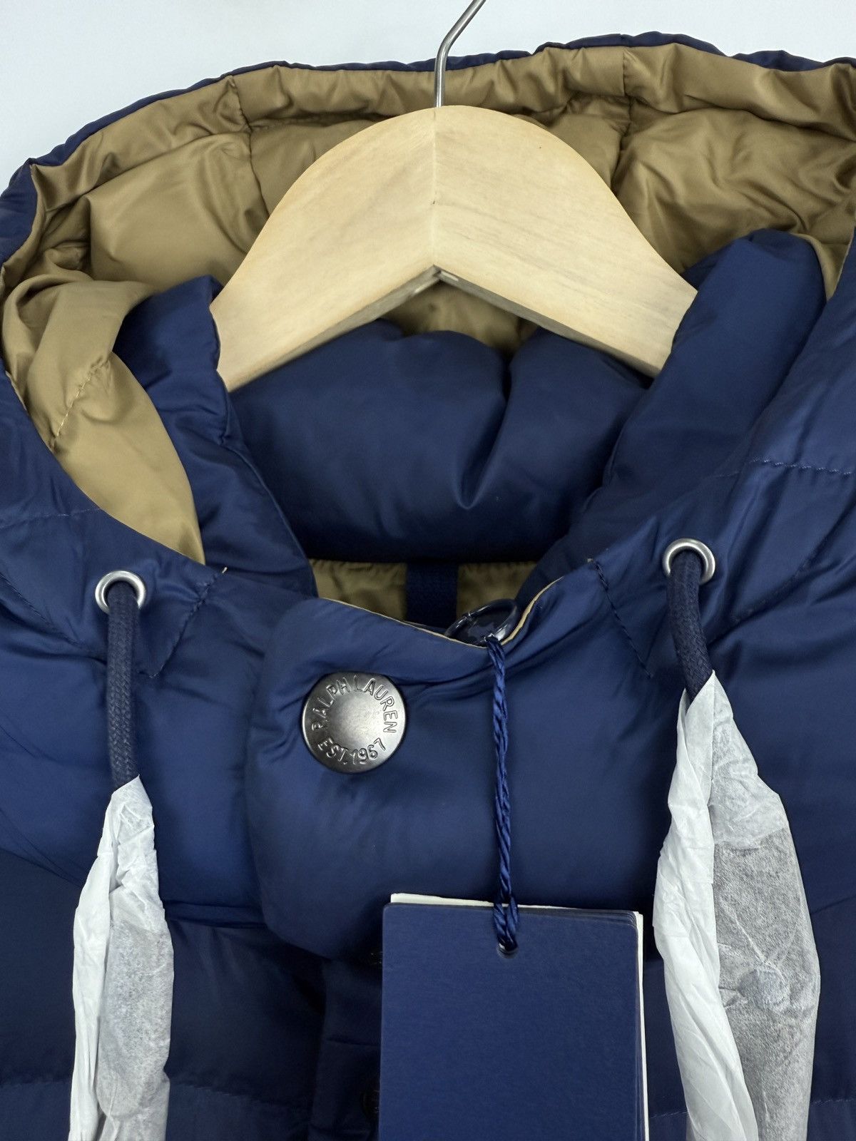 Polo Ralph Lauren 🇺🇸❗️NEW Ralph Lauren Hooded Down Puffer OWR 8/15 NAVY RAINER J Size US XXL / EU 58 / 5 - 9 Thumbnail