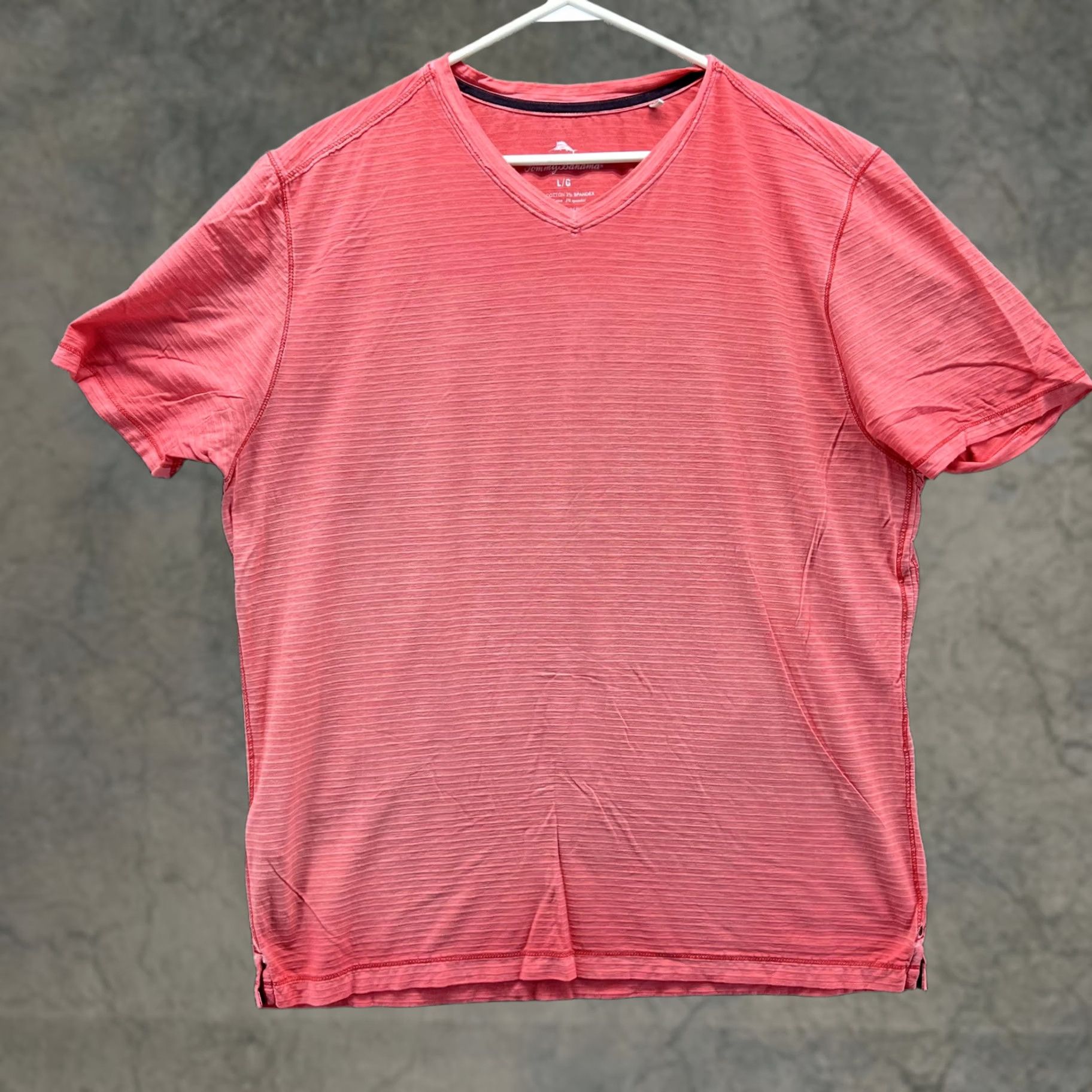 Tommy Bahama Tommy Bahama Shirt Mens Large Red Striped V Neck Tee Tagless Stretch Soft Shirt Mens L Red Striped V-Neck Tee Tagless Stretch Soft Size US L / EU 52-54 / 3 - 1 Thumbnail