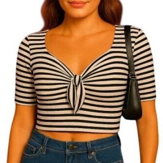 Other Wild Fable M Ribbed Sweetheart Neck Tie Front Cropped Black Size M / US 6-8 / IT 42-44 - 1 Thumbnail