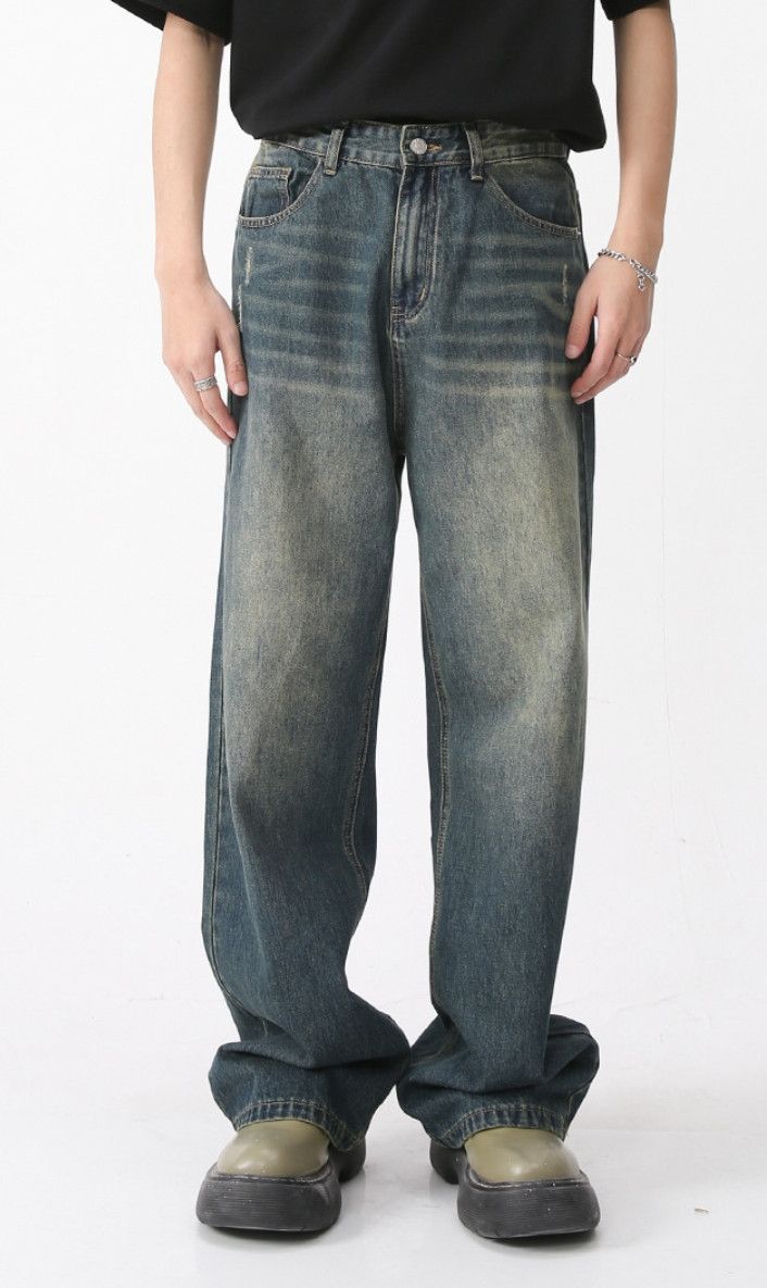 Japanese Brand × Jean Washed vintage wide leg baggy jeans Size US 34 / EU 50 - 2 Thumbnail