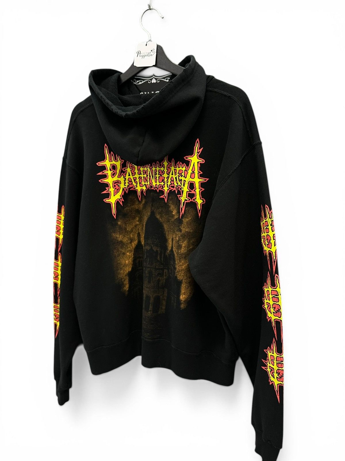 Balenciaga BALENCIAGA SACRÉ CŒUR OVERSIZED ZIP-UP HOODIE IN BLACK Size US XS / EU 42 / 0 - 2 Thumbnail