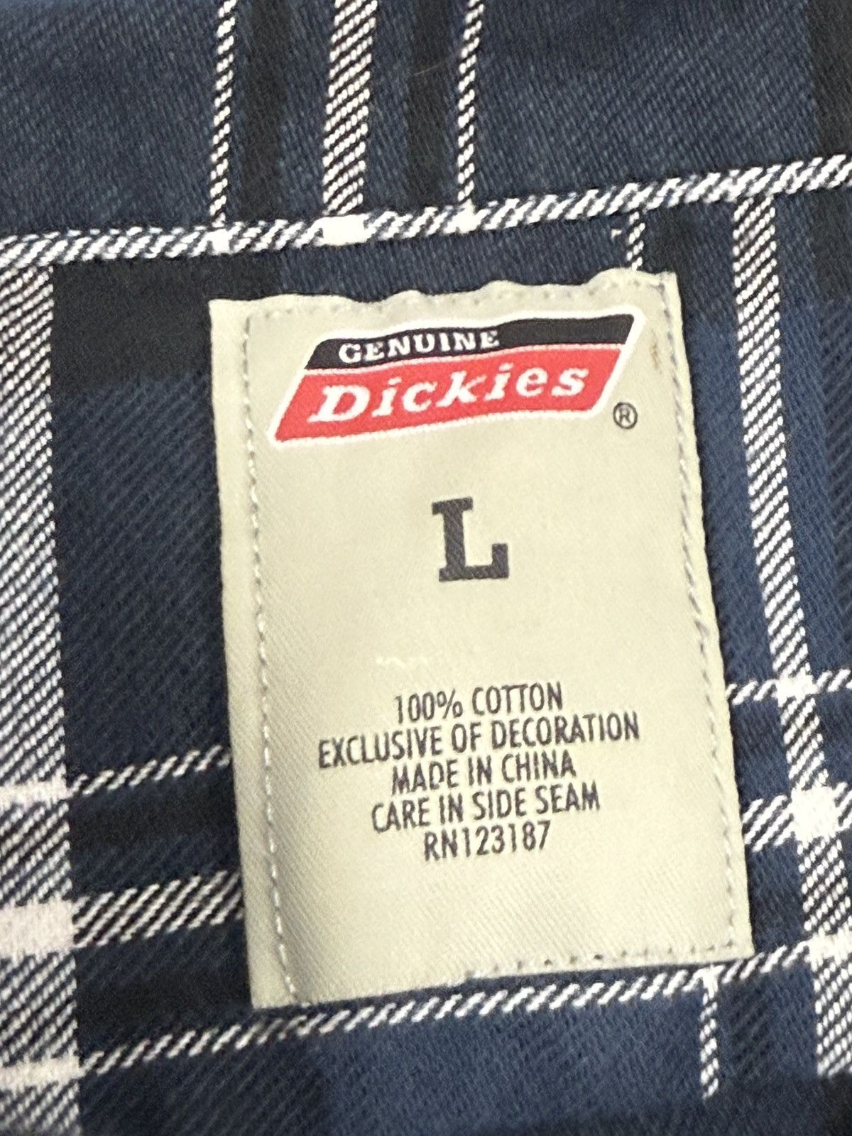 Dickies Dickies Blue Plaid Flannel Short Sleeve Camp Shirt Large Size US L / EU 52-54 / 3 - 5 Thumbnail