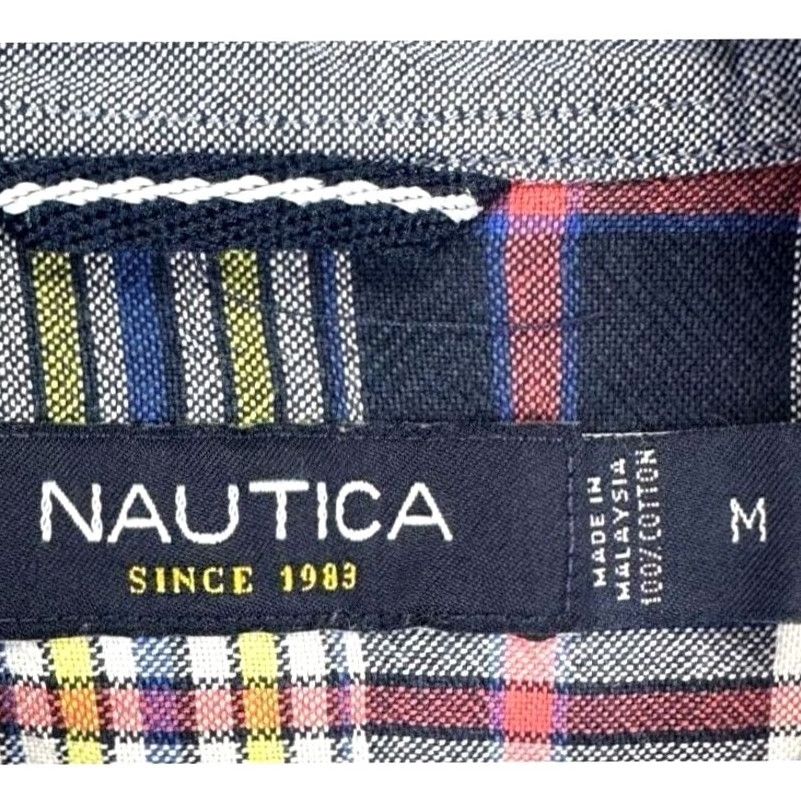 Nautica Nautica Shirt Mens Medium Blue Pink Button-Down Plaid Long Sleeve Pocket EUC Size US M / EU 48-50 / 2 - 4 Thumbnail