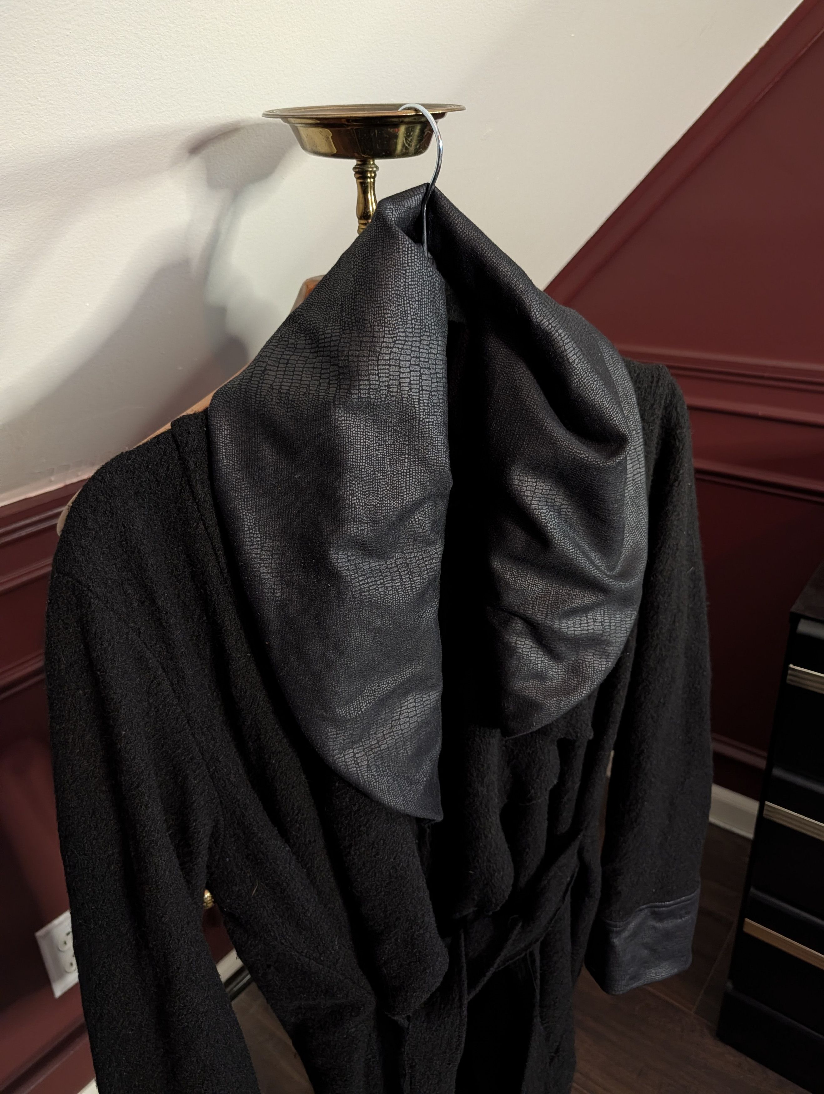 Scapa Sports SCAPA Lauren Perre black knit belted alligator cardigan Size XL / US 12-14 / IT 48-50 - 2 Thumbnail