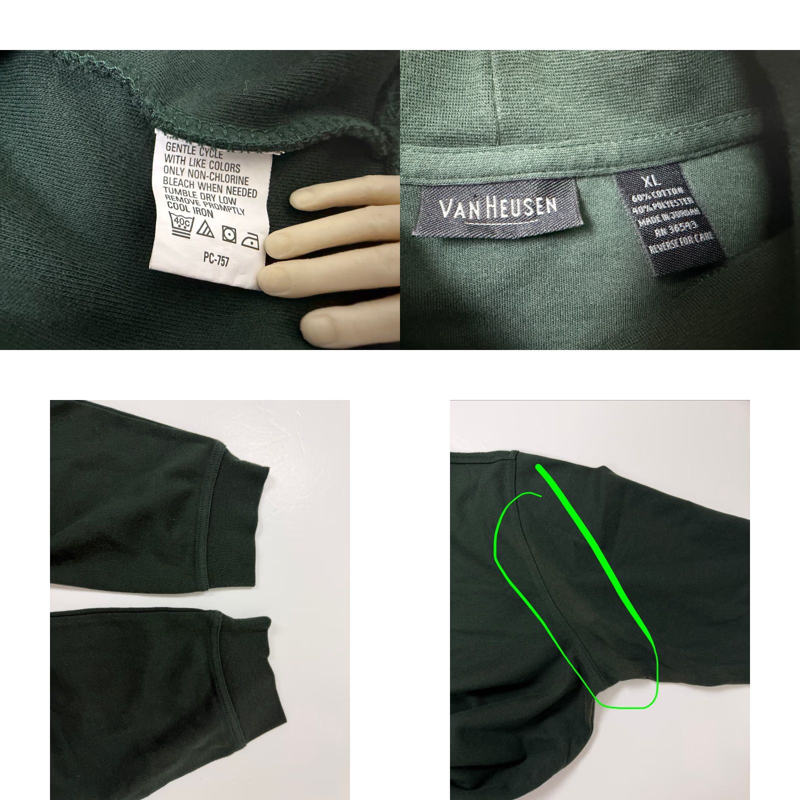 Van Heusen VINTAGE Van Heusen Shirt Men XL Forest Green Mock Neck Long Sleeve Stretch Minimal Blank Mens Size US XL / EU 56 / 4 - 8 Thumbnail