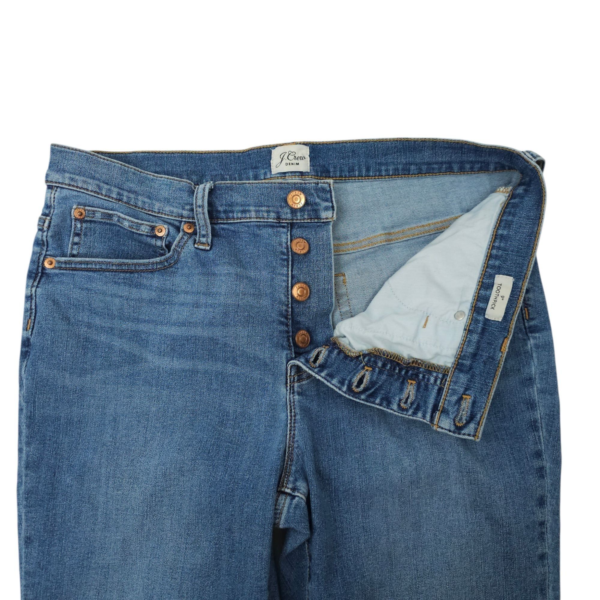 J.Crew J.Crew 9" Toothpick Jeans Womens 32 Button Front Mid Rise Size 24" / US 00 / IT 34 - 7 Thumbnail