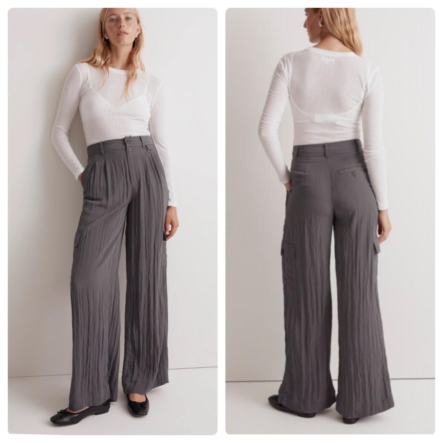 Madewell Madewell the petite harlow wide-leg cargo pant size 00P Size 24" / US 00 / IT 34 - 1 Thumbnail