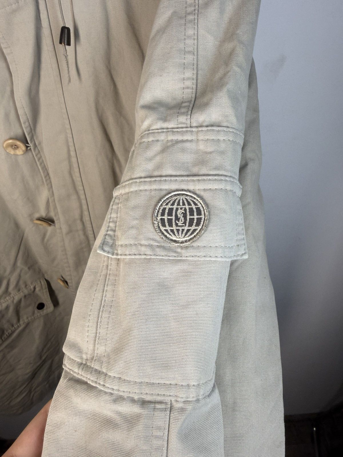 Yves Saint Laurent Beige YSL Jacket Parka Autumn Hooded Size US L / EU 52-54 / 3 - 3 Thumbnail