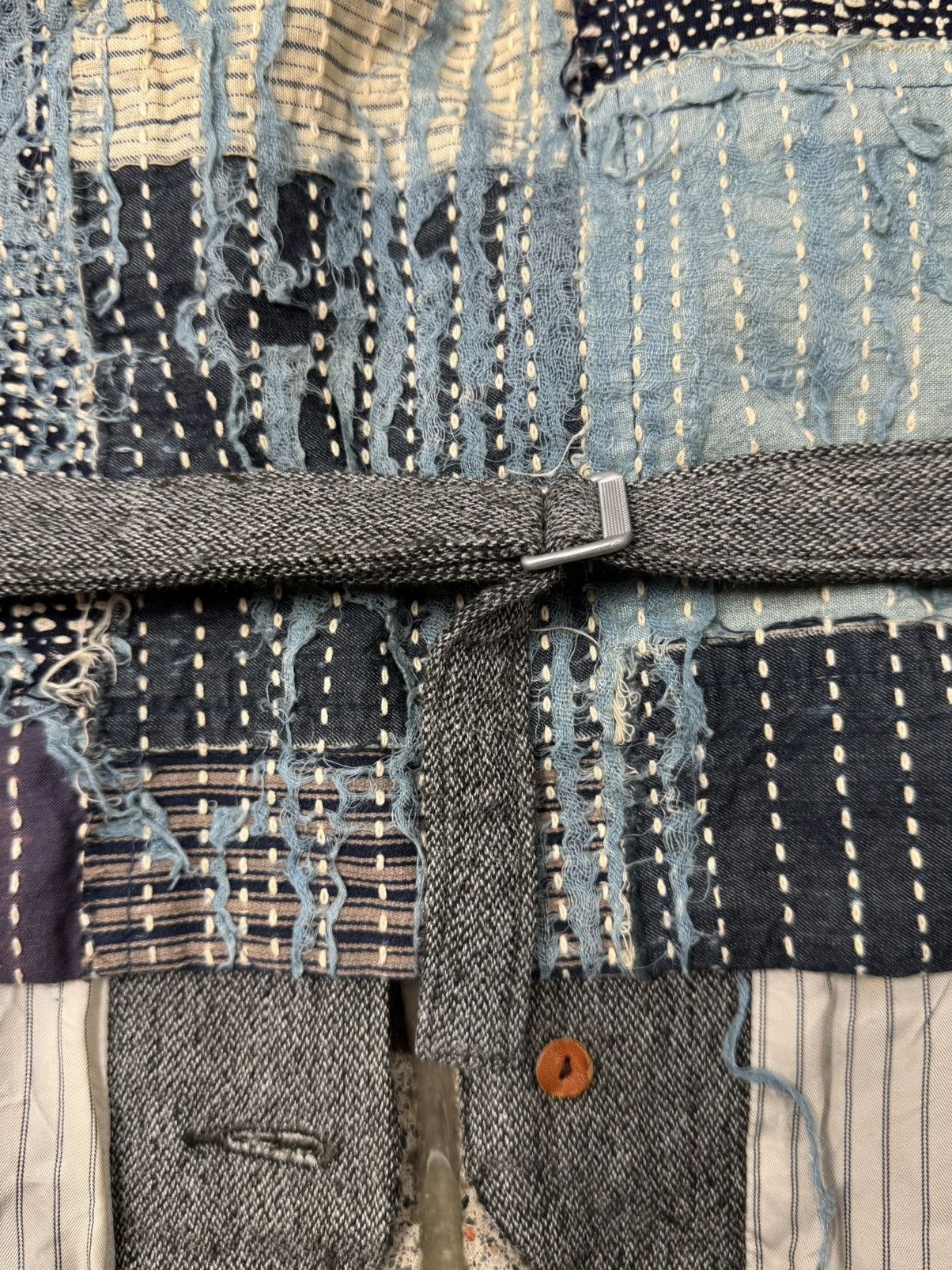Kapital Kapital ‘Boro’ Denim Repaired Boiled Wool Vest Size US L / EU 52-54 / 3 - 2 Thumbnail