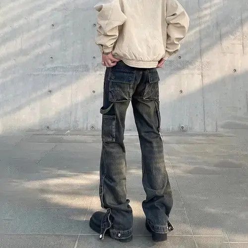 Japanese Brand Y2k Flared Trousers Vintage Multi-pocket High Street Denim Size US 32 / EU 48 - 7 Thumbnail