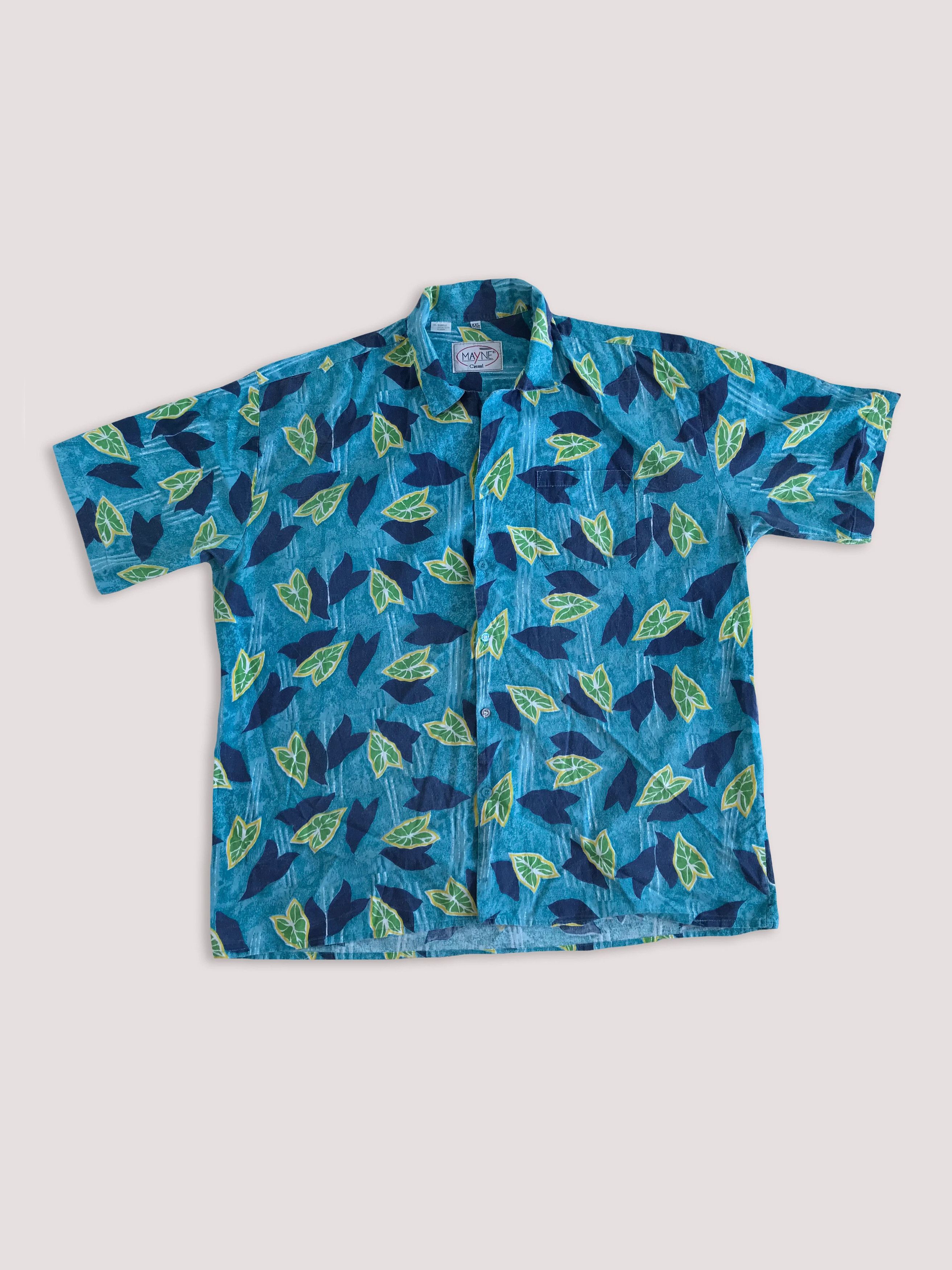 Vintage 90s Hawaiian Button Up Shirt Lemons Leaf Funky Oversize Size US XXL / EU 58 / 5 - 1 Thumbnail