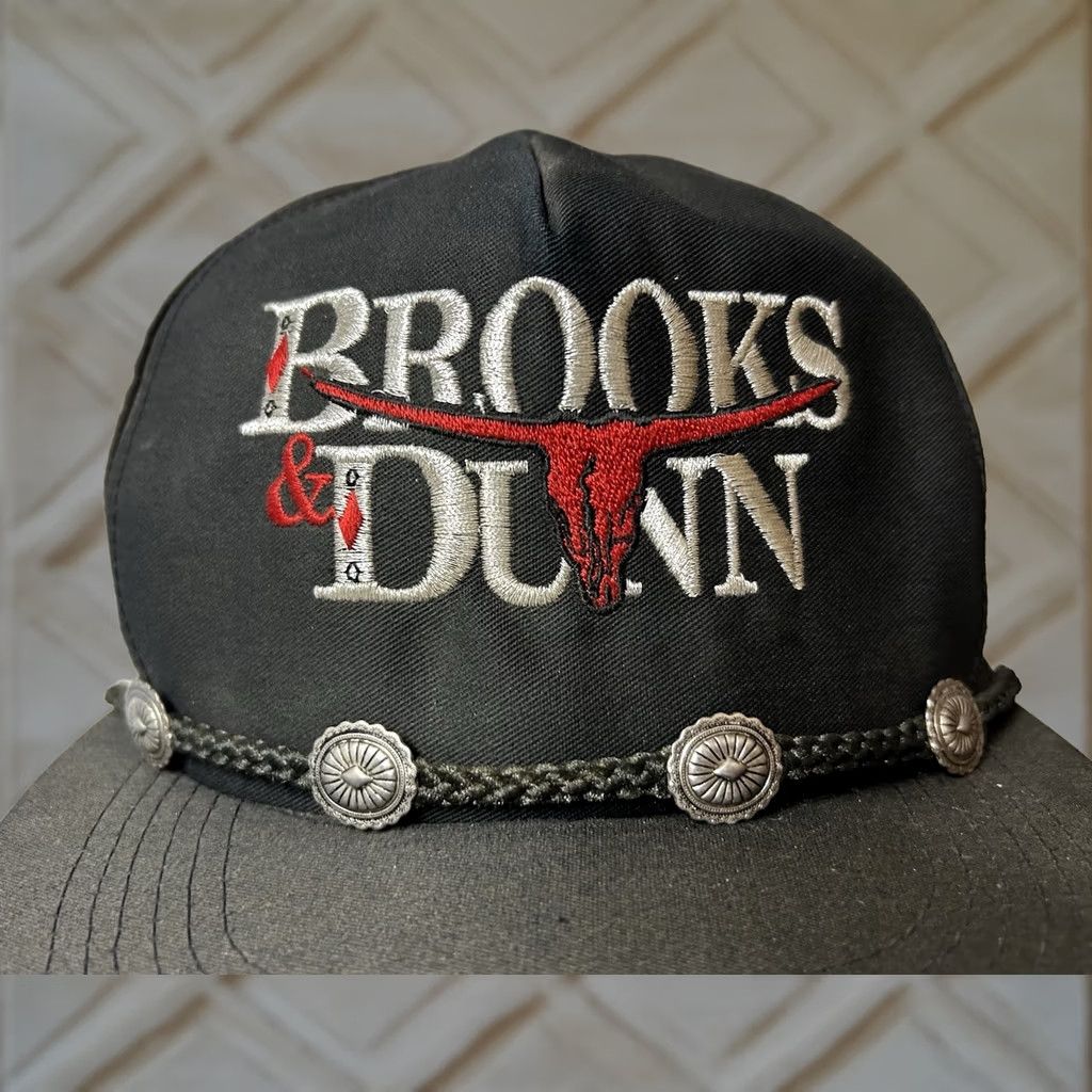 Brooks VTG Brooks And Dunn Getcha Some Tour 1993 Hat Strap Back Rope Bolero RARE Size ONE SIZE - 1 Thumbnail