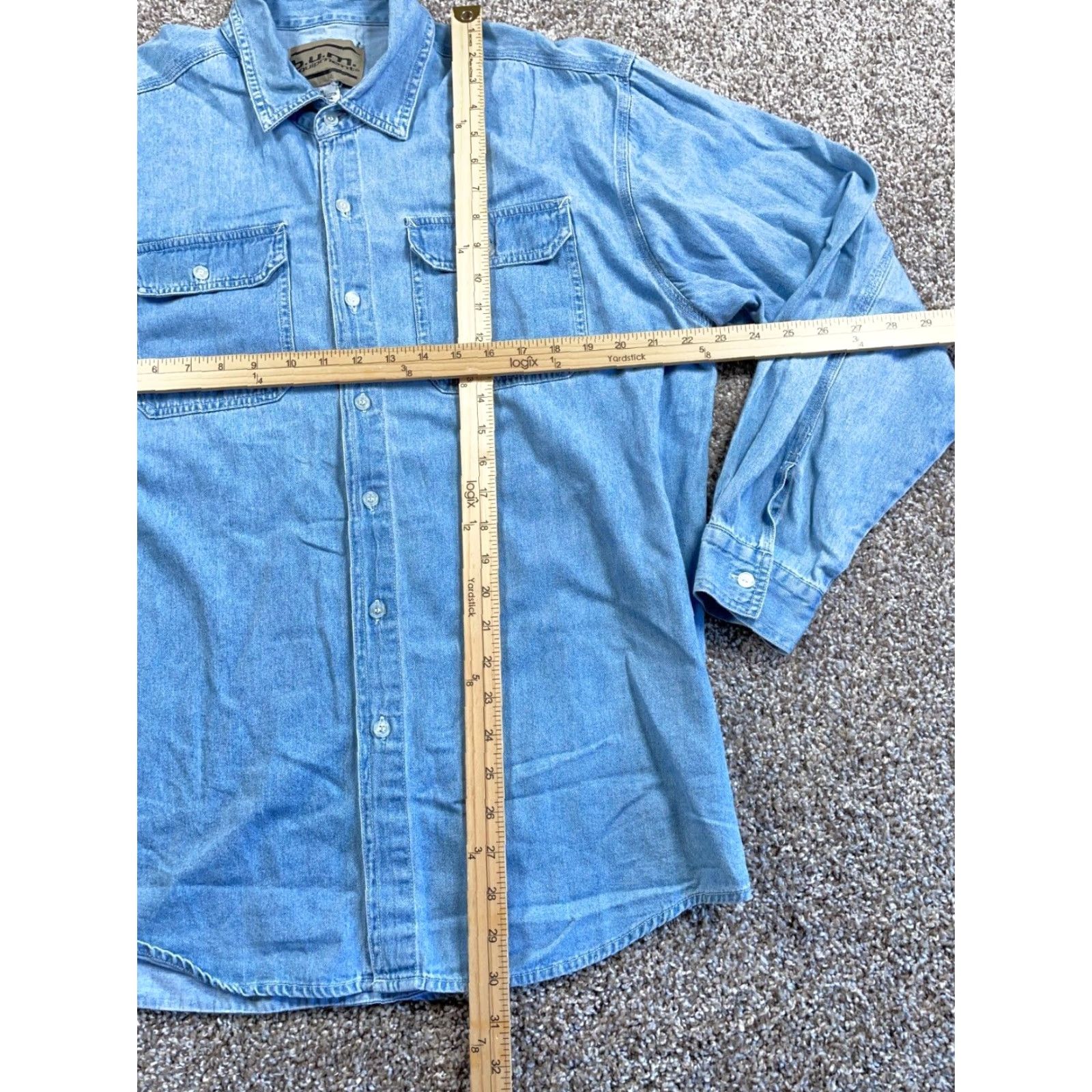 Vintage Vintage B.U.M. Equipment Oversized Denim Shirt Men’s Medium Blue Cotton Casual Workwear Retro 90s Size US M / EU 48-50 / 2 - 5 Thumbnail