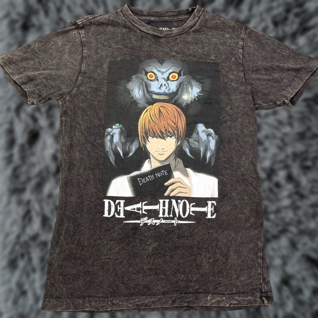Death Note Anime T-Shirt Men's Small Gray Short Sleeve Crew Neck