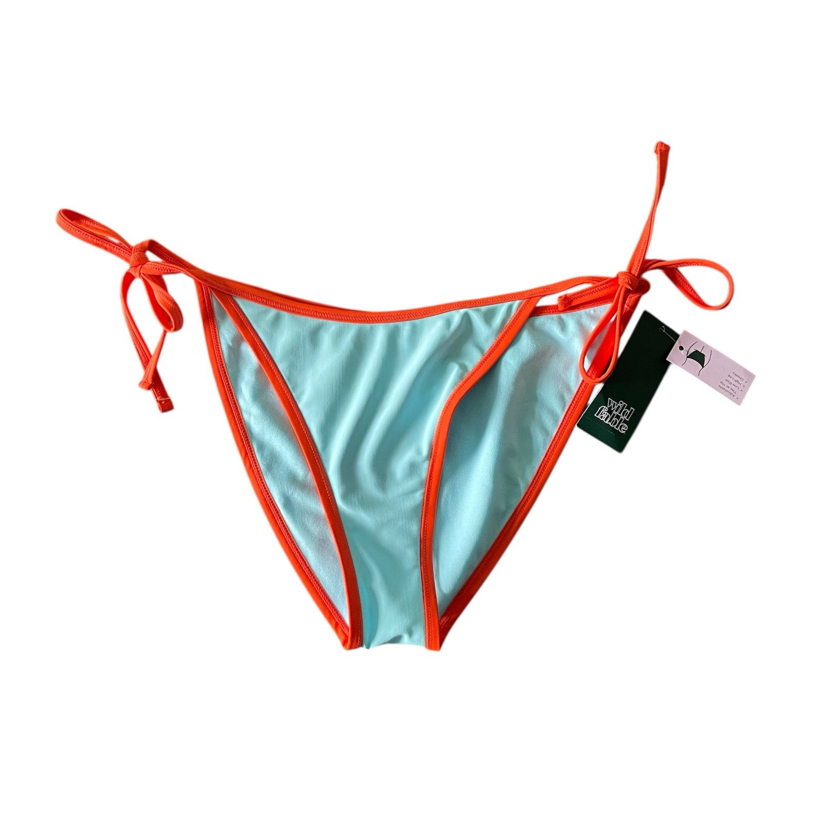 Other S Blue Orange Contrast Low Rise High Leg Cheeky Lined Bikini Size 27" / US 4 / IT 40 - 4 Thumbnail