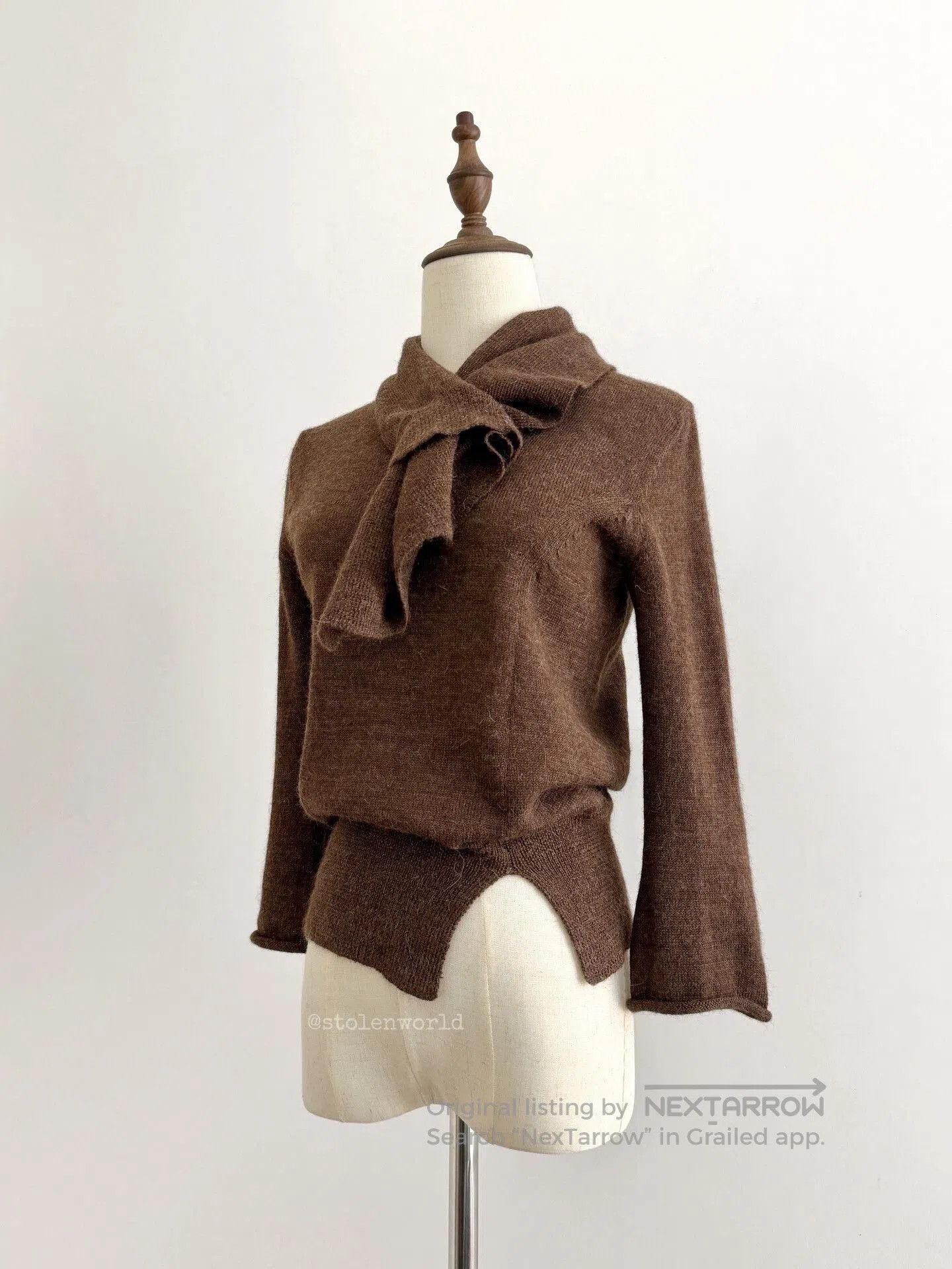 Limi Feu irregular knit top with attached scarf. Size S / US 4 / IT 40 - 7 Thumbnail