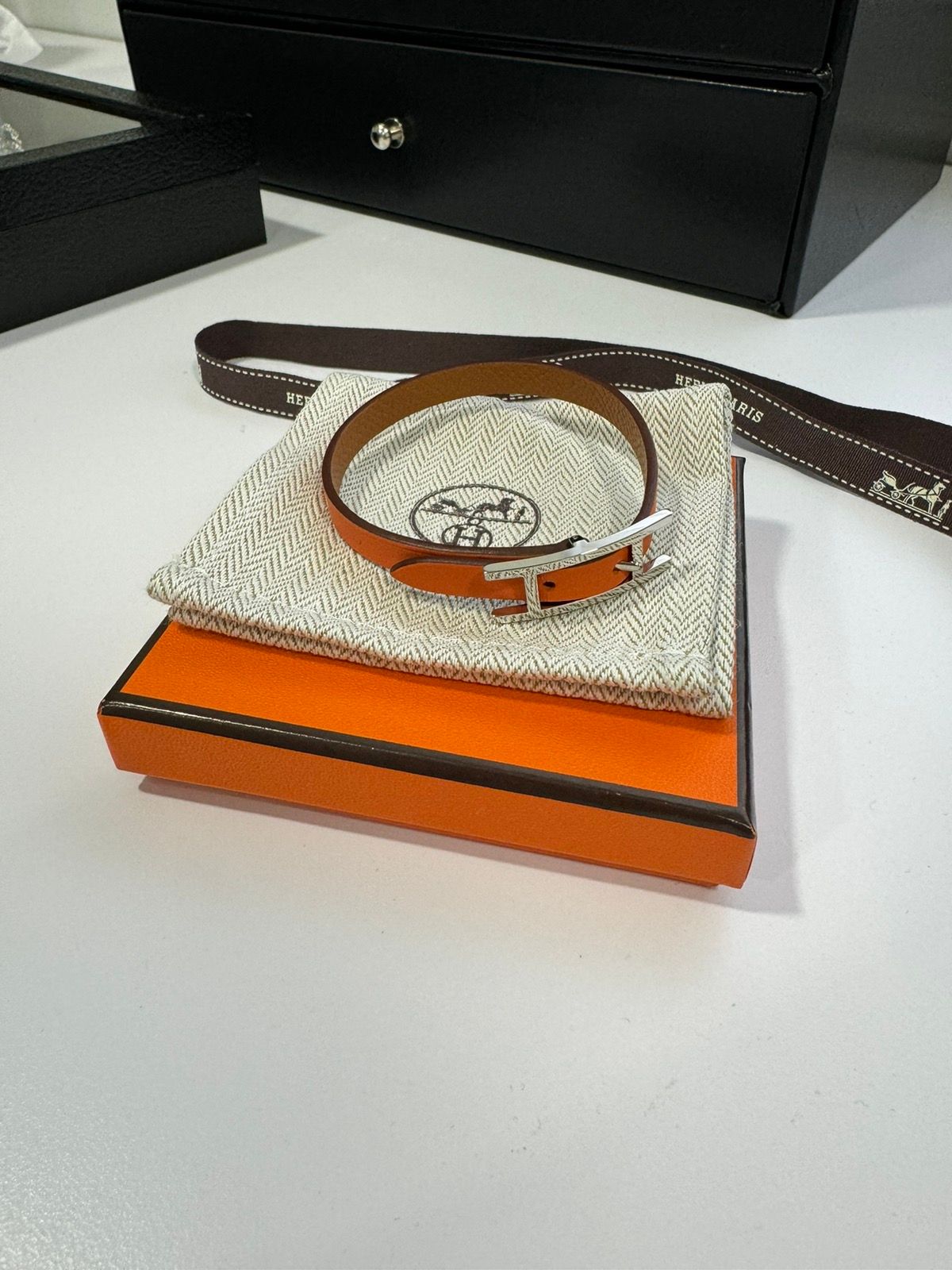image of Hermes Hermés Behapi Bracelet in Orange, Men's
