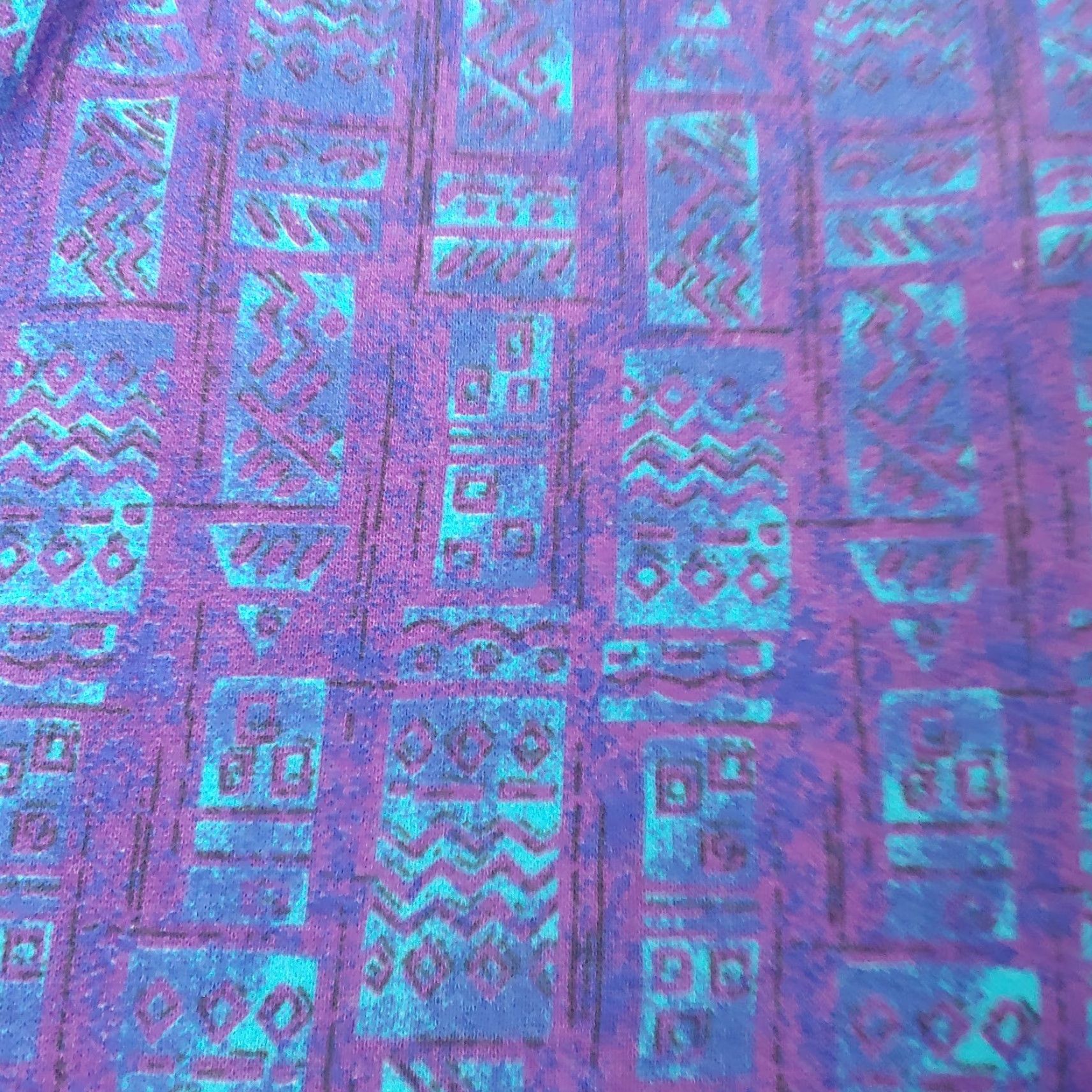 Etro VINTAGE 80s Women's Cardigan Sweatshirt Button-Up Geometric Knit Purple Blue L Retro Chic Mens Womens Boys Girls? (Wait) Size L / US 10 / IT 46 - 8 Thumbnail