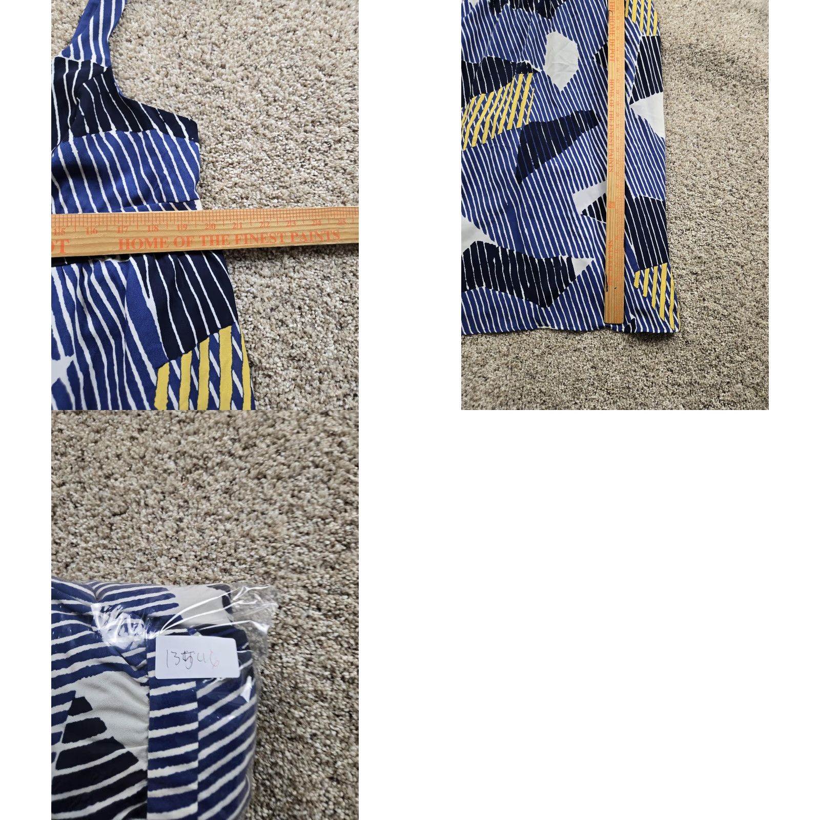 Banana Republic Banana Republic Dress Womens 18 Blue White Yellow Abstract Sleeveless Midi NWT Size XXL / US 16-18 / IT 52-54 - 8 Thumbnail