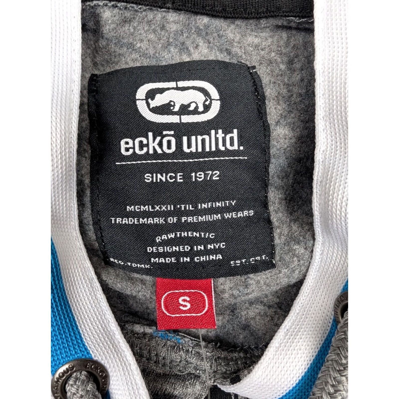 Ecko Unltd. VINTAGE Ecko Unltd Hoodie Mens S Gray Short Sleeve Floral Print Pullover E012K855 Size US S / EU 44-46 / 1 - 7 Thumbnail