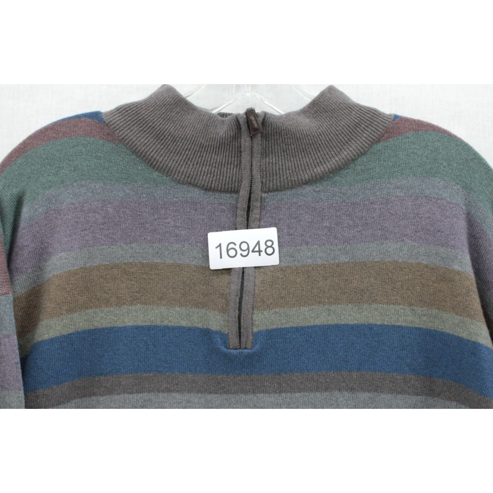 Peter Millar Peter Millar Sweater Mens 2XL Multicolor Stripe Merino Wool Blend 1/4 Zip Mock Neck Pullover Winter Fall Spring Classic Dad Designer Golf Size US XXL / EU 58 / 5 - 7 Thumbnail