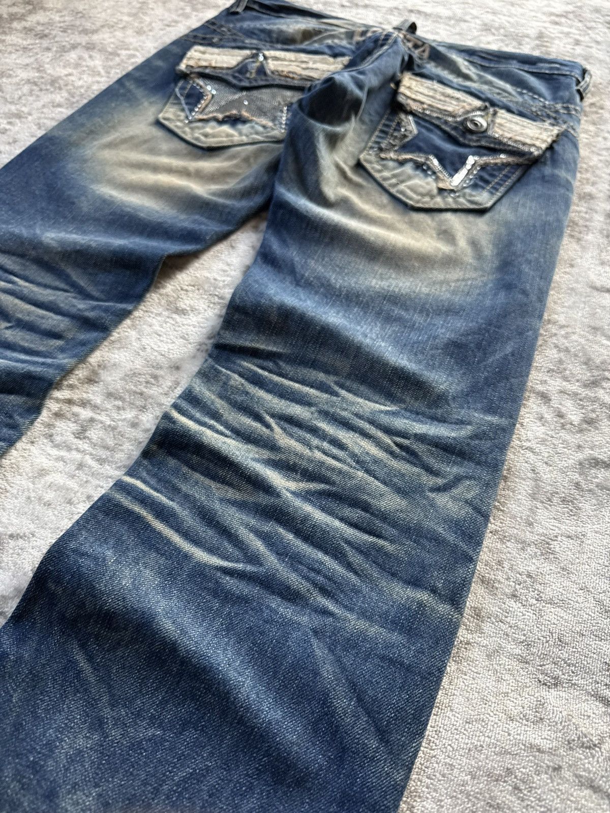 Hysteric Glamour × Playboy Yoshitomo Lolita Embellished Studded Shadow Wash Jeans Size US 29 - 17 Thumbnail