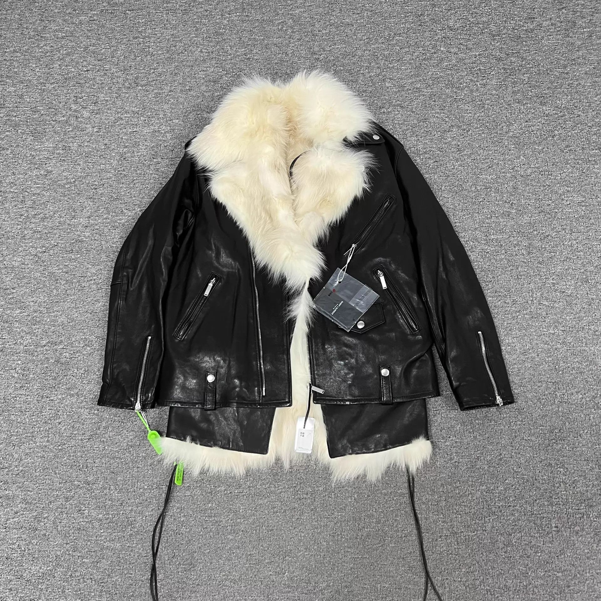 Saint Laurent Paris SLP 2-in-1 Leather Biker & Fox Fur Vest 36 Size XS / US 0-2 / IT 36-38 - 1 Thumbnail