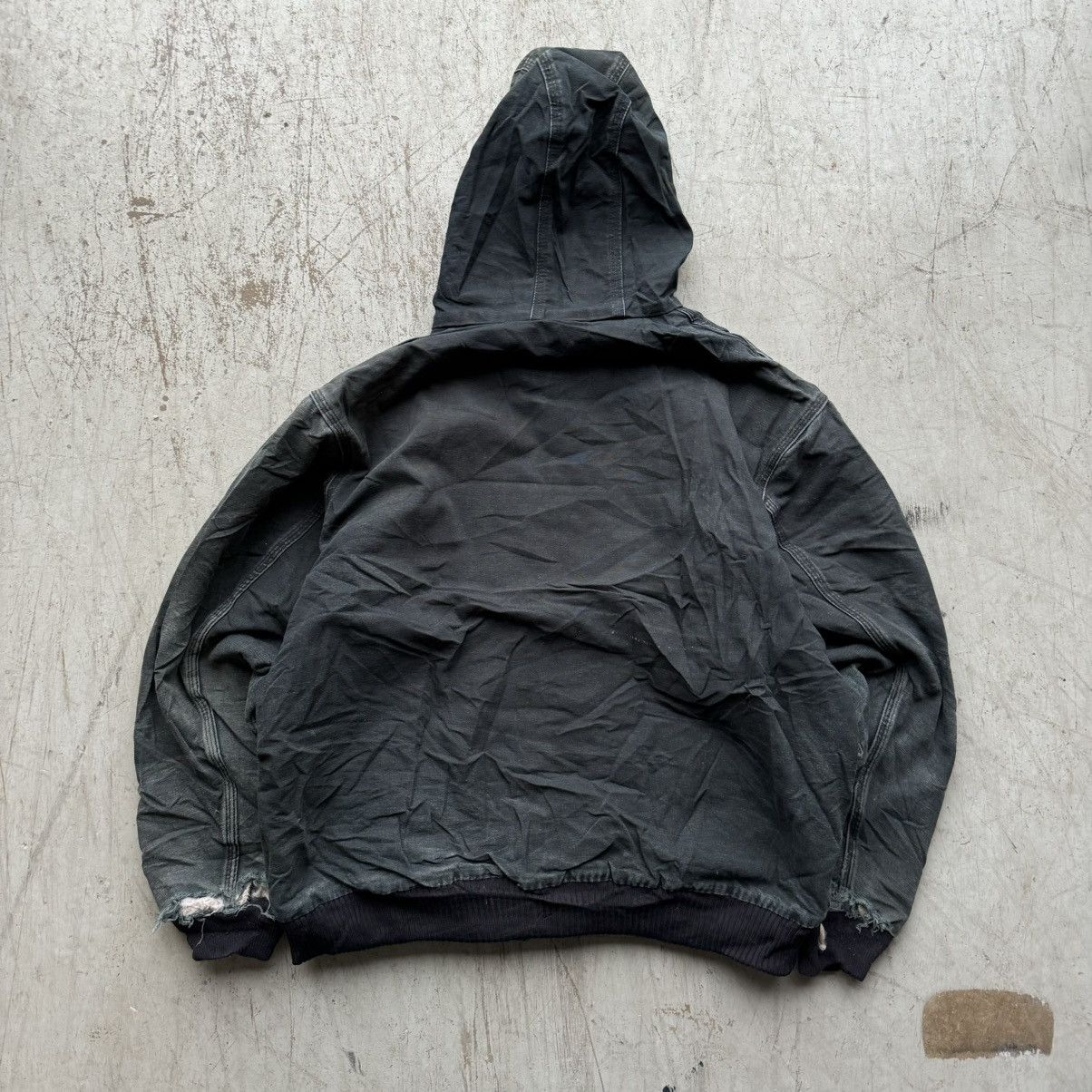 Carhartt × Vintage Vintage 90s Carhartt Black Faded Distressed Hooded jacket Size US XL / EU 56 / 4 - 4 Thumbnail