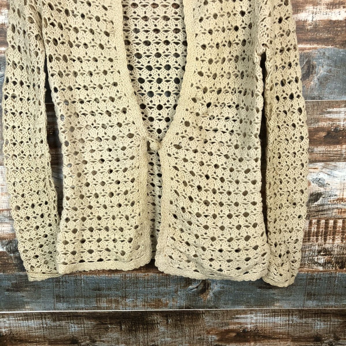 Vintage Japan vintage crochet meshnet Cardigan Knitwear #A1640 Size M / US 6-8 / IT 42-44 - 6 Thumbnail