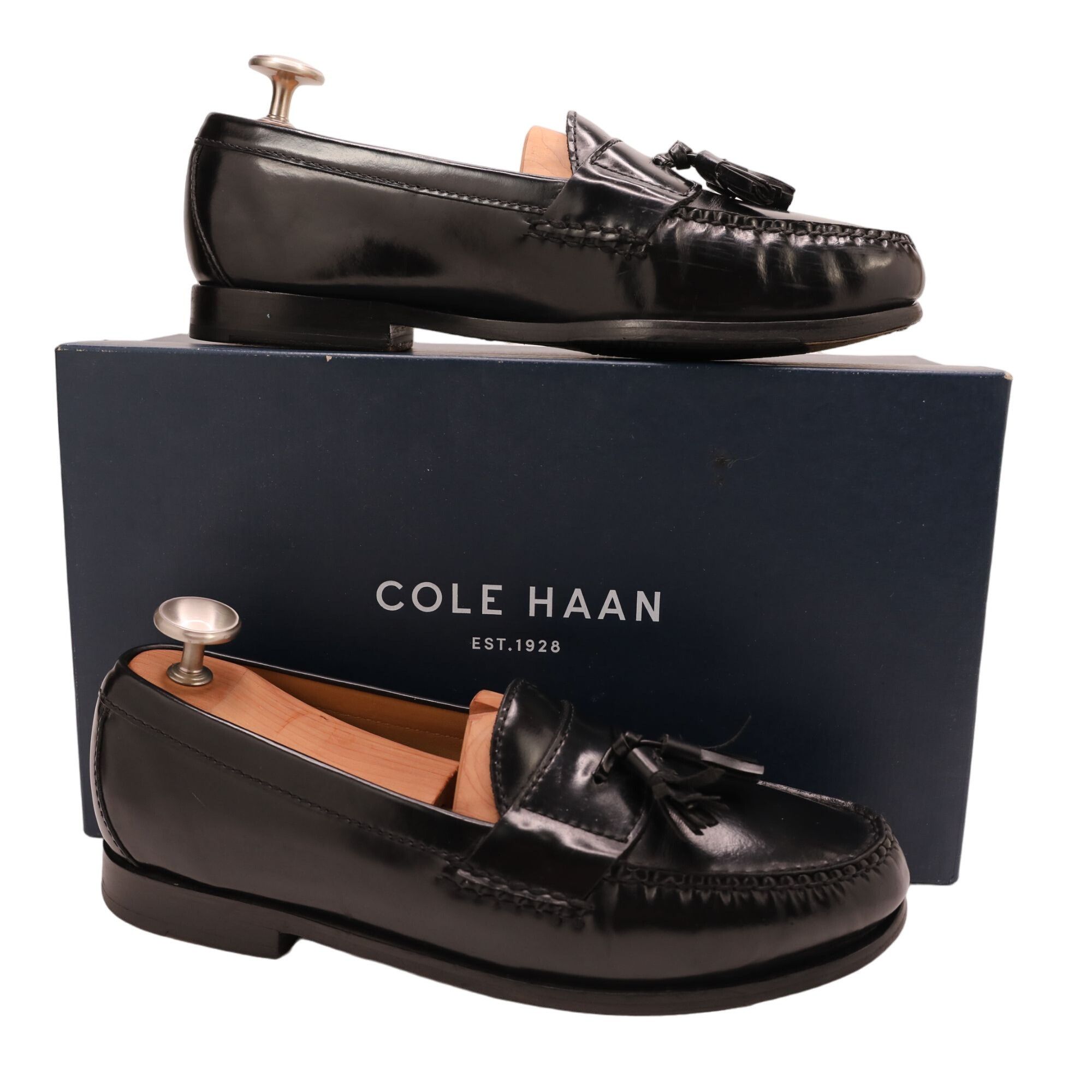 Cole Haan Cole Haan Grand OS Pinch Tassel Loafers Black Leather 