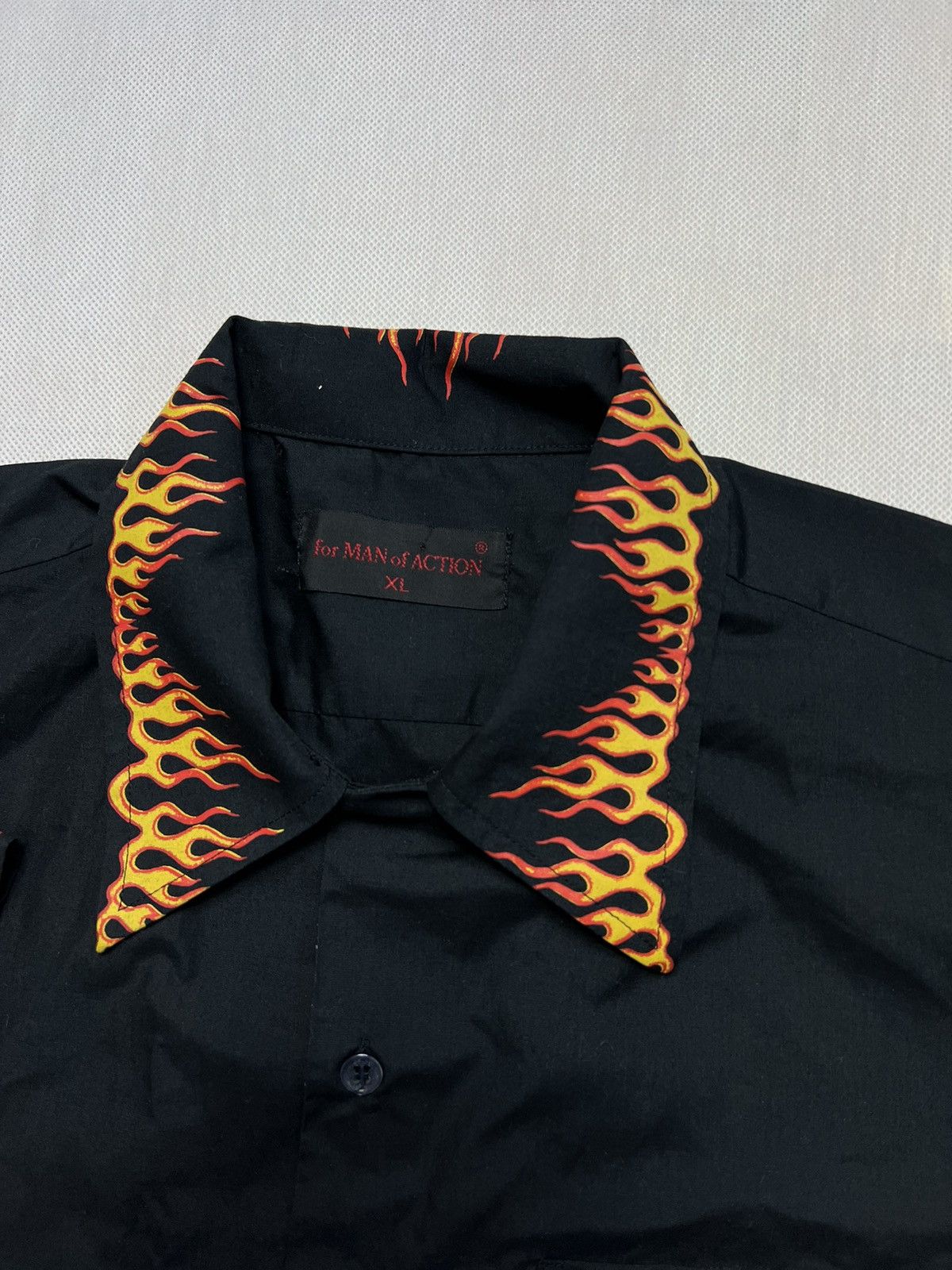 Vintage Shirt Fire For Man Of Action Vintage Size US XL / EU 56 / 4 - 2 Thumbnail