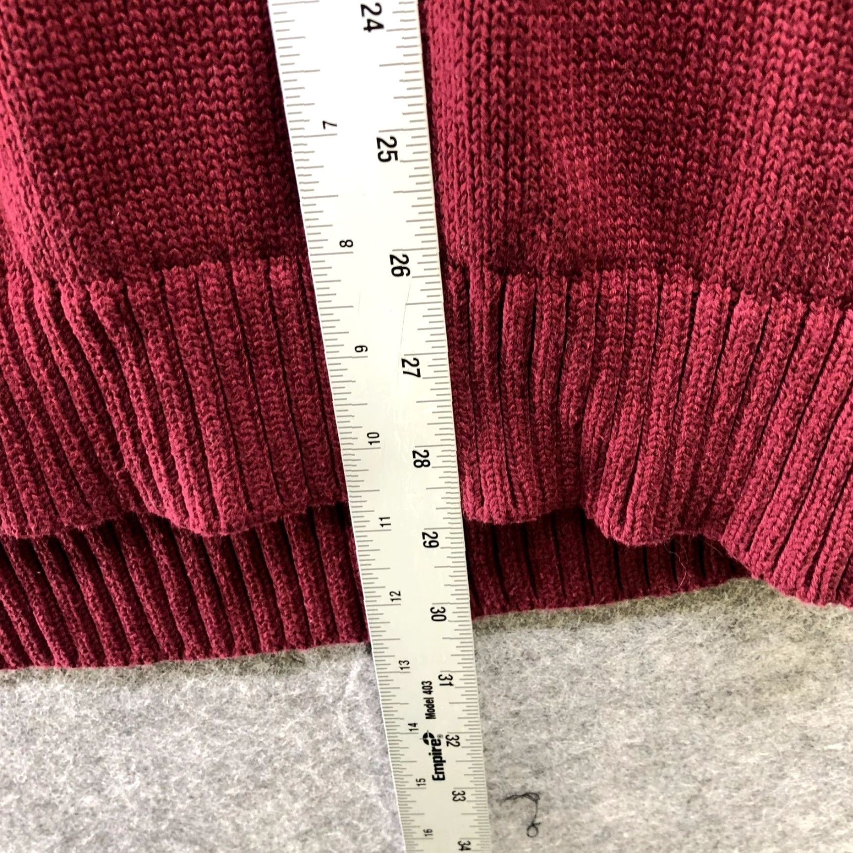 Vintage L.L. Bean Sweater Mens XL Wine Red 1/4 Zip Cotton Thick Knit Pullover Winter Size US XL / EU 56 / 4 - 6 Thumbnail