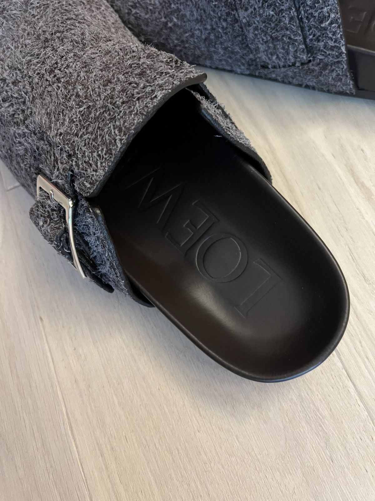 Loewe Loewe Ease Brushed Suede Buckle Dad’s Slipper Mules Size US 11 / EU 44 - 3 Thumbnail