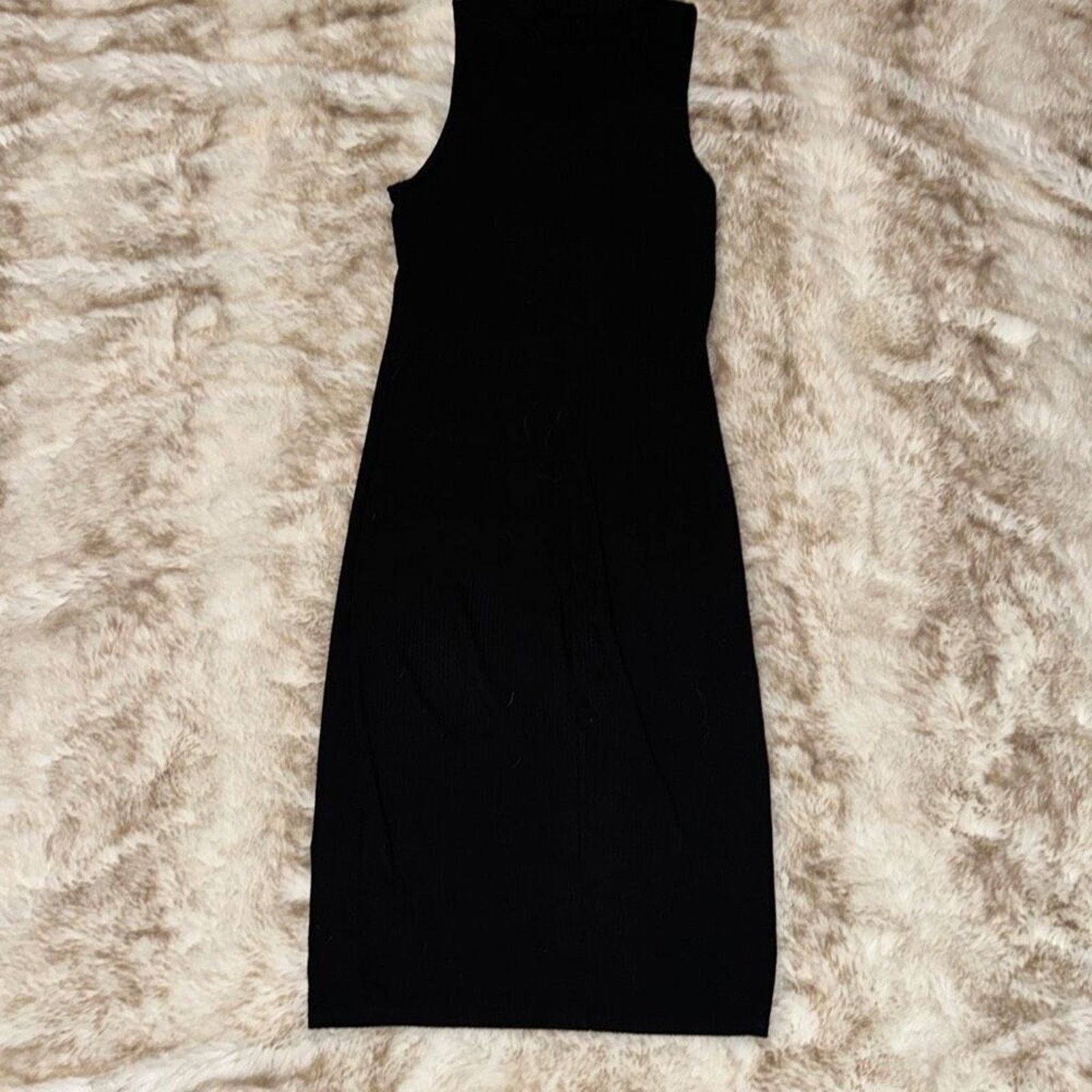 Express Express Mock Neck Black Ribbed Midi Dress | Size XS Size XS / US 0-2 / IT 36-38 - 6 Thumbnail