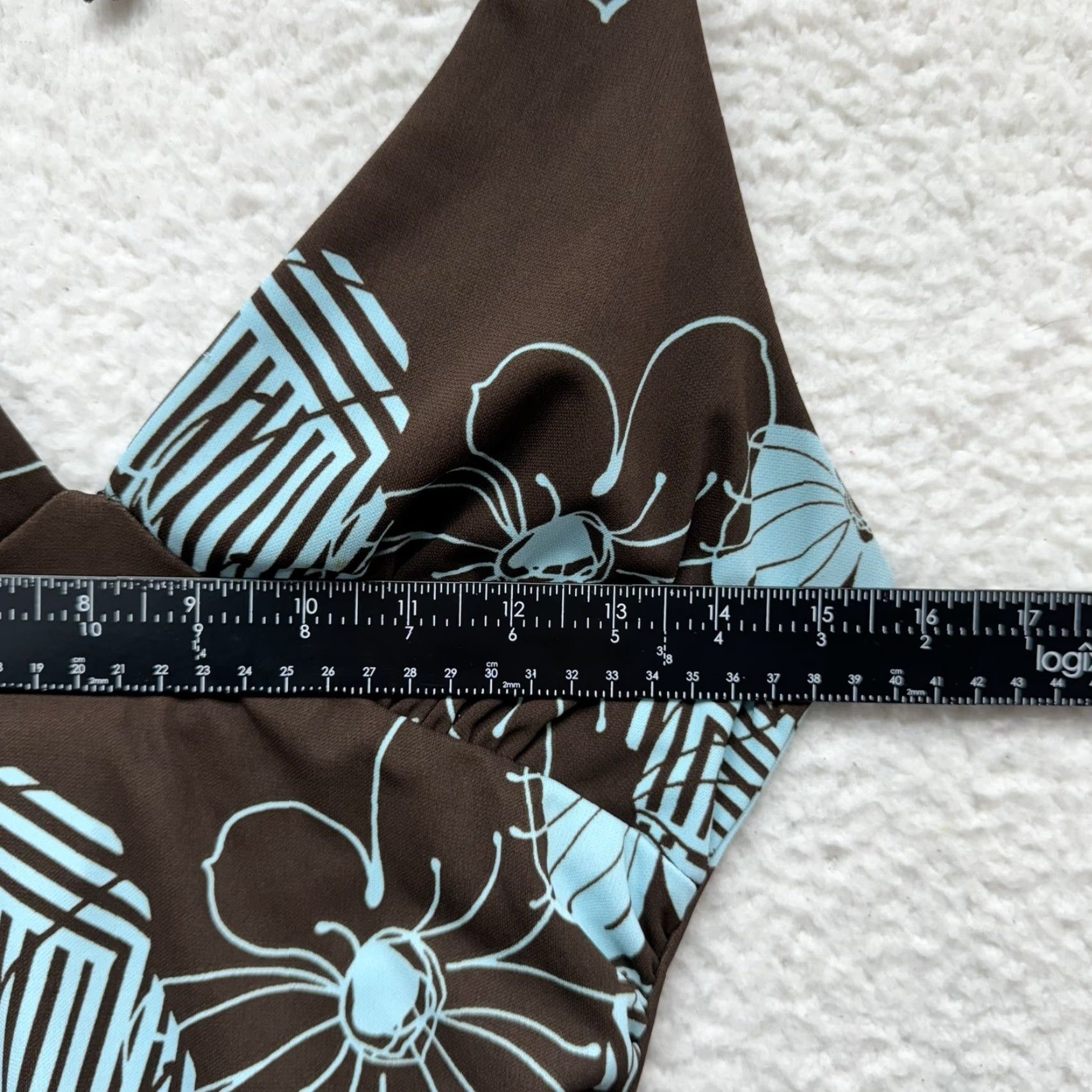 Vintage VINTAGE 90s Y2K Fairy Grunge Halter Dress S/M City Triangles Brown Blue Floral Shirt Dresses Womens Size S / US 4 / IT 40 - 6 Thumbnail