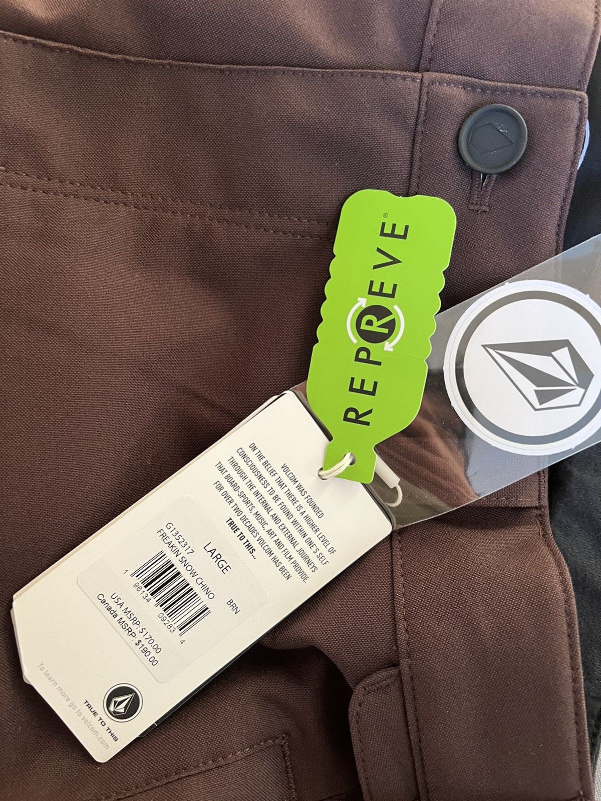 Volcom Volcom freakin snow chino pants Size US 35 - 4 Thumbnail