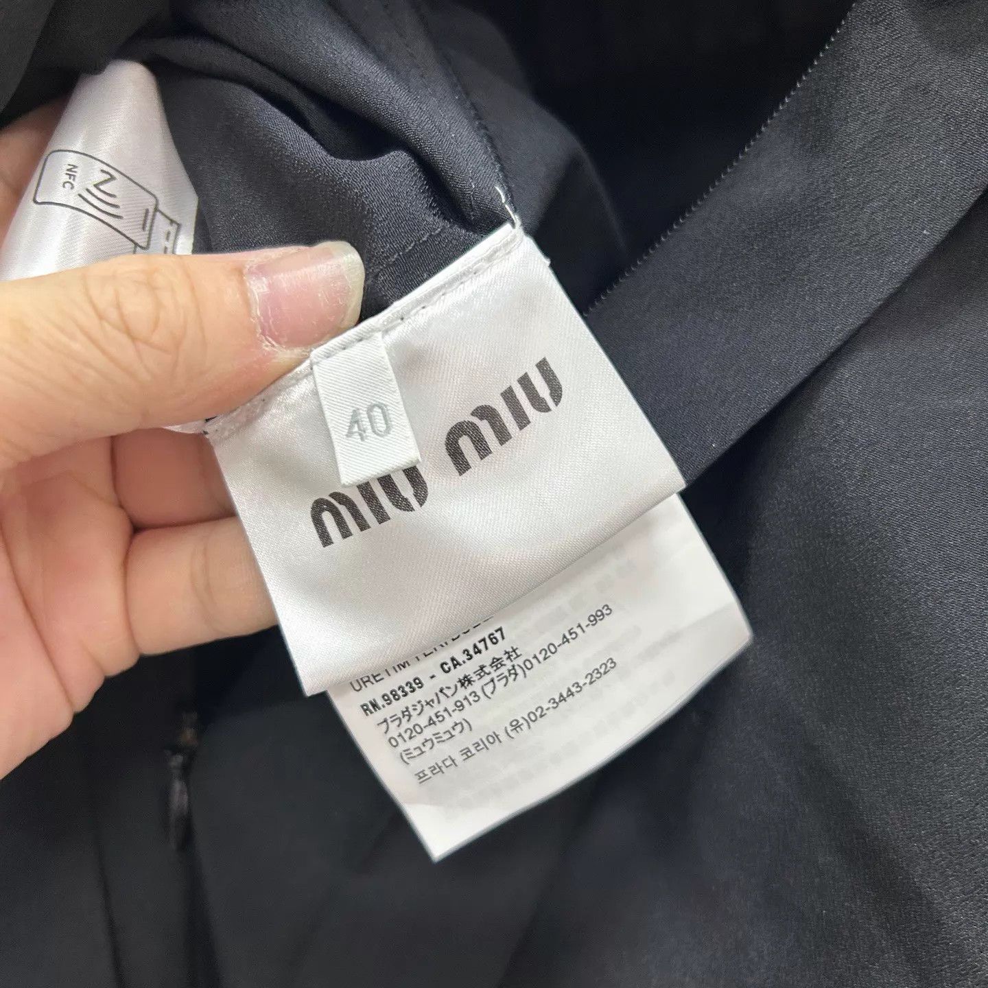 Miu Miu MIU MIU black logo letter collared pleated dress Size S / US 4 / IT 40 - 4 Thumbnail