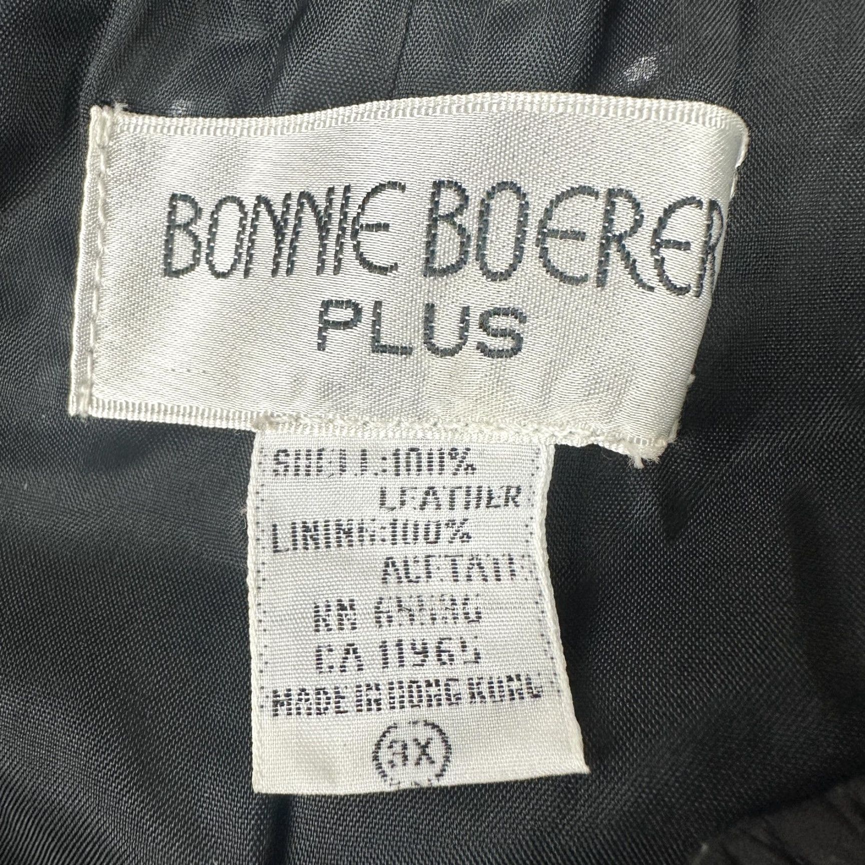 Vintage VINTAGE Bonnie Boerer Plus Skirt Womens 3X Black Leather Elastic Waist Midi NWT 90s Slit Pencil Mens? Size 40" / US 18 - 5 Thumbnail