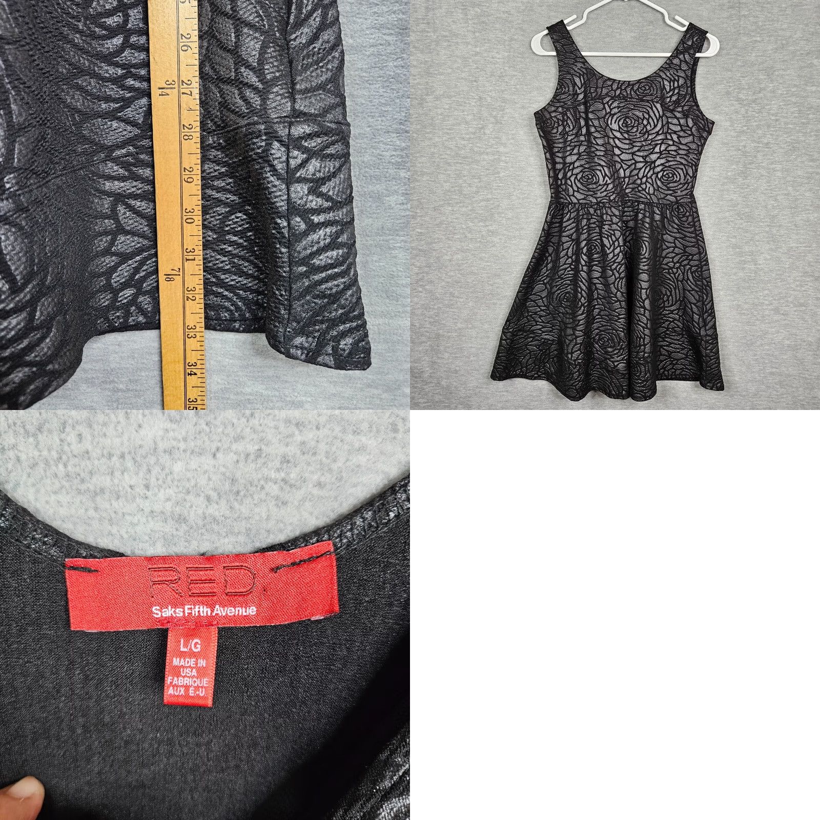 Saks Fifth Avenue Saks Fifth Avenue Women’s Mini Dress Black L/G Sleeveless Scoop Neck Polyester Spandex Casual Vintage: No Size L / US 10 / IT 46 - 8 Thumbnail