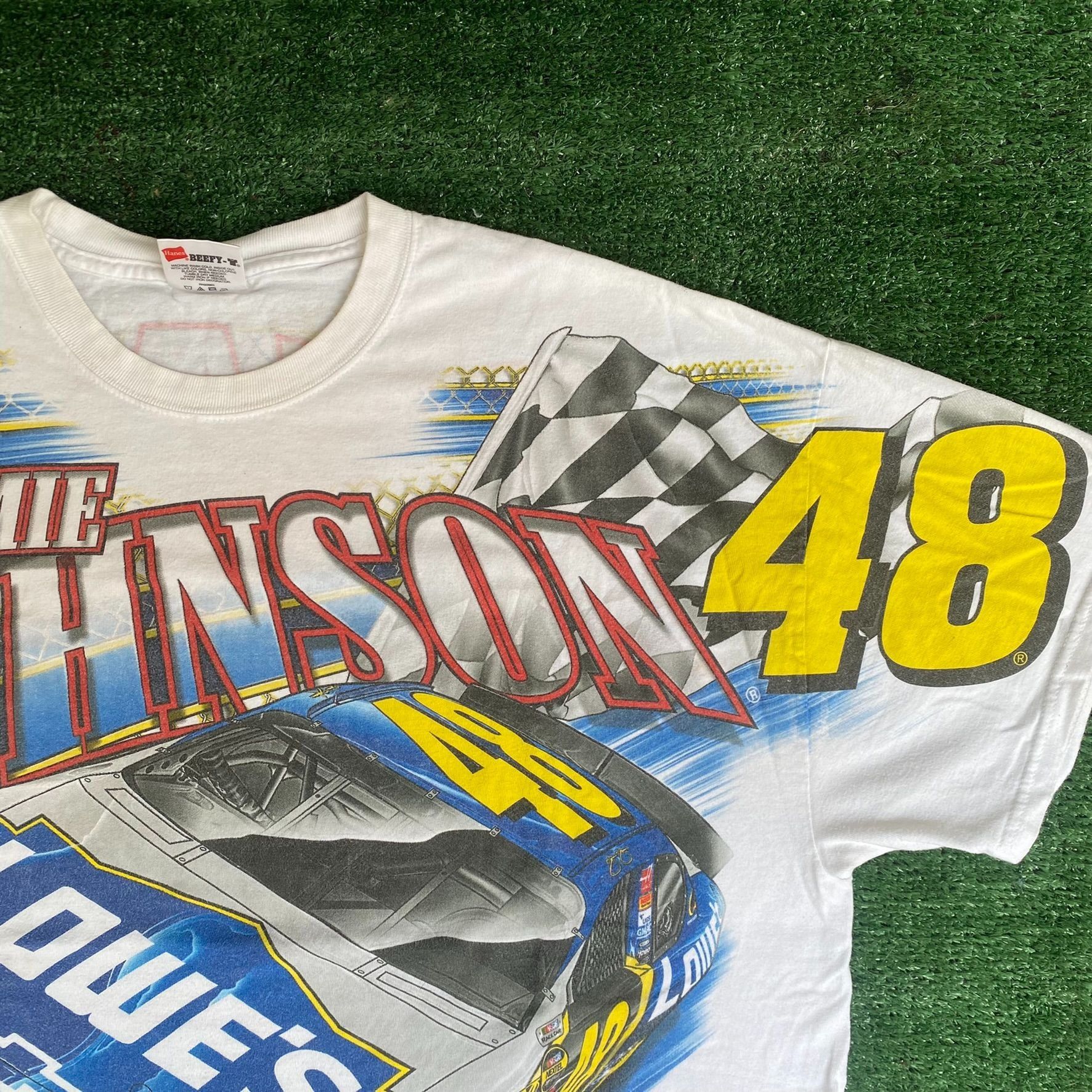 NASCAR Vintage 90s NASCAR AOP Shirt Lowe's Racing Automotive Tee Size US XXL / EU 58 / 5 - 2 Thumbnail