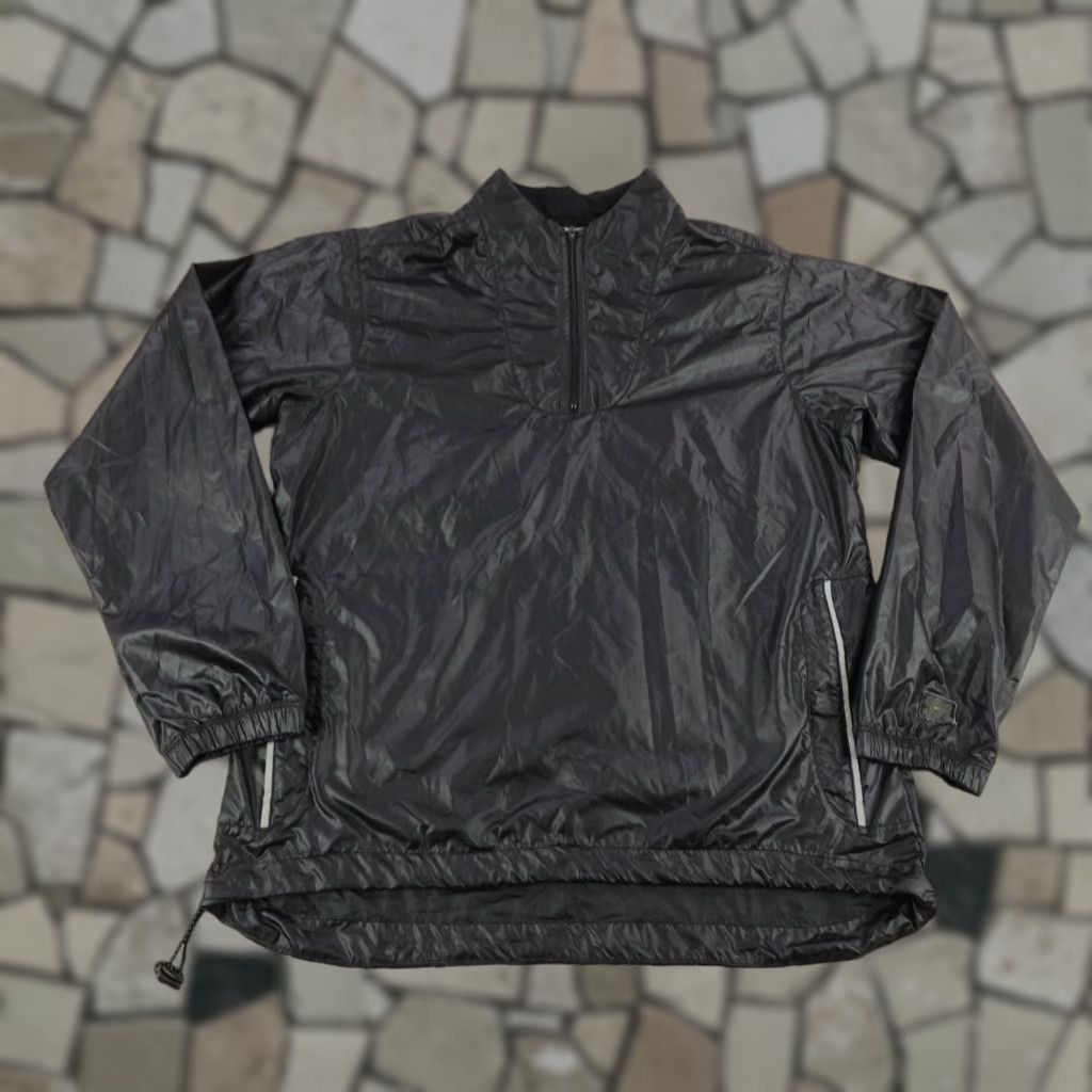Nike VINTAGE Nike Jacket Womens Medium Black 1/4 Zip Windbreaker Swoosh Y2K Size M / US 6-8 / IT 42-44 - 1 Thumbnail